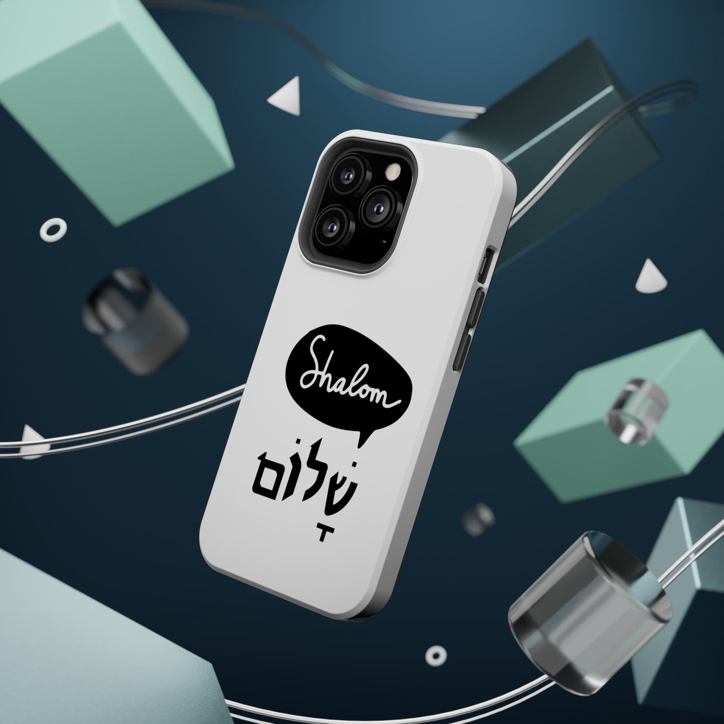 Shalom MagSafe Tough Phone Cases - Hebrew Israel Israeli Jewish Judaism Judaica - by Far Out Prints & Co.