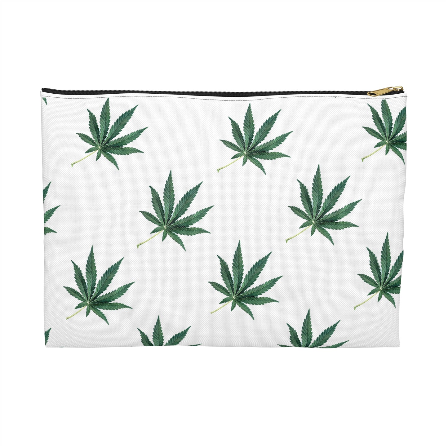 Marijuana Pattern - Accessory Pouch White - Embrace Hebrew Slang - Stoner Cannabis Weed Jewish Israeli Israel - by Far Out Prints & Co.
