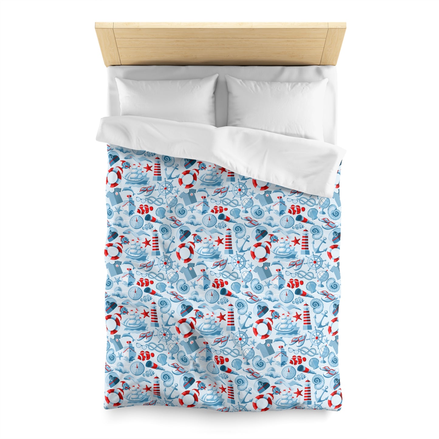 Duvet Cover Blanket for Him Her Gift Ocean Lover Present Orca Killer Whale Dolphin Pattern Navy Nautical Marine Life Sea Kids Adults Comfy
