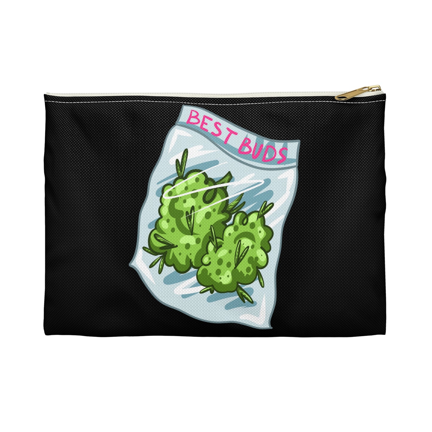 Best Buds - Accessory Pouch Black - Stoner Cannabis Weed Jewish Israeli Israel - by Far Out Prints & Co.