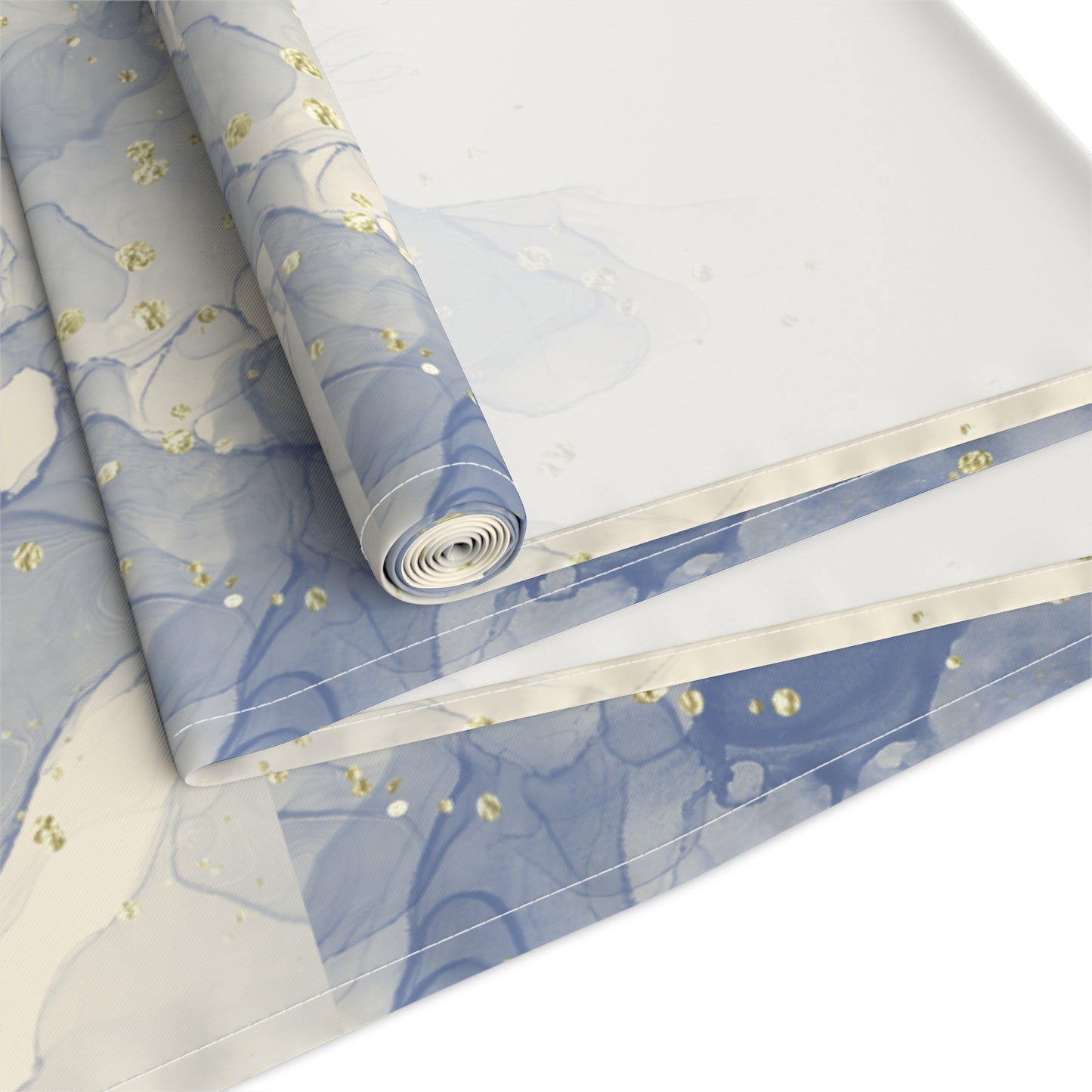 Blue and Golden Flecks | Table Runner | Israel Israeli Judaism Judaica Jewish Holiday Themed | by Far Out Prints & Co.