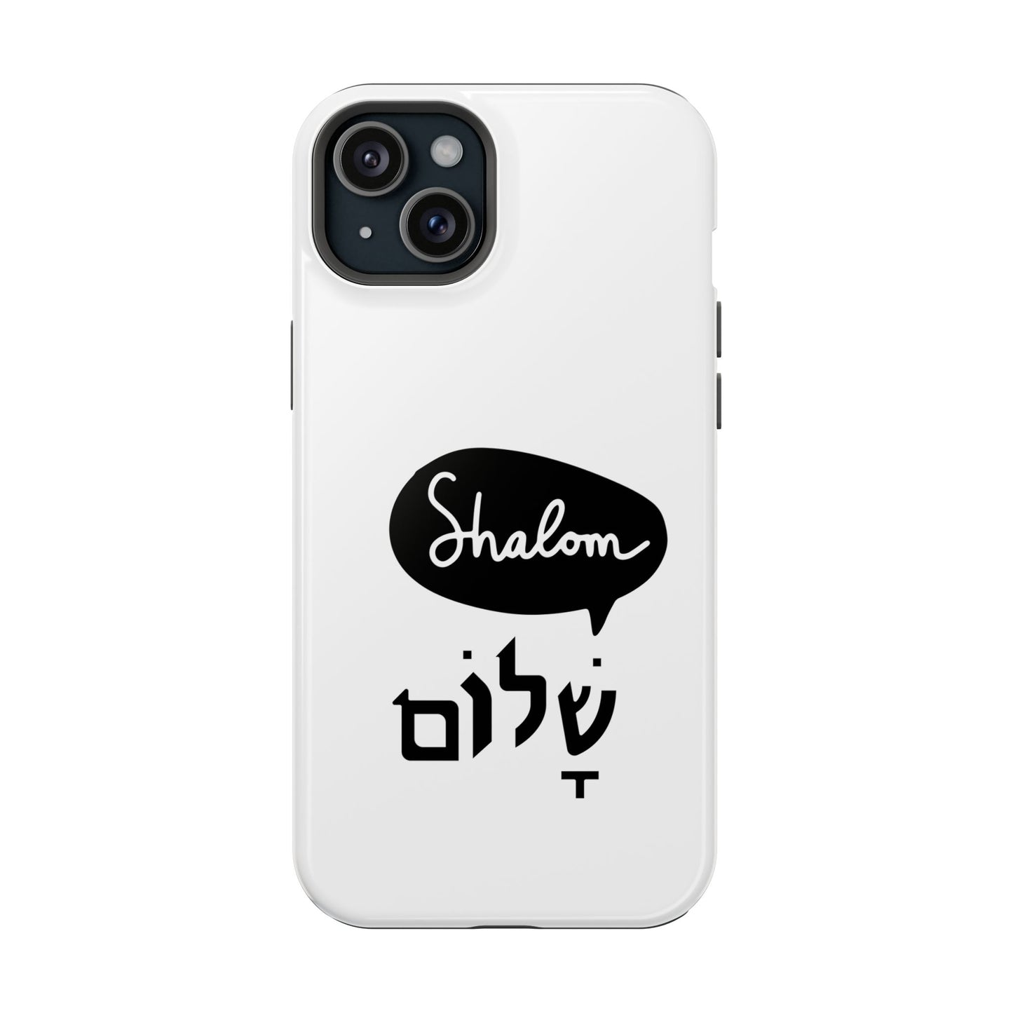 Shalom MagSafe Tough Phone Cases - Hebrew Israel Israeli Jewish Judaism Judaica - by Far Out Prints & Co.