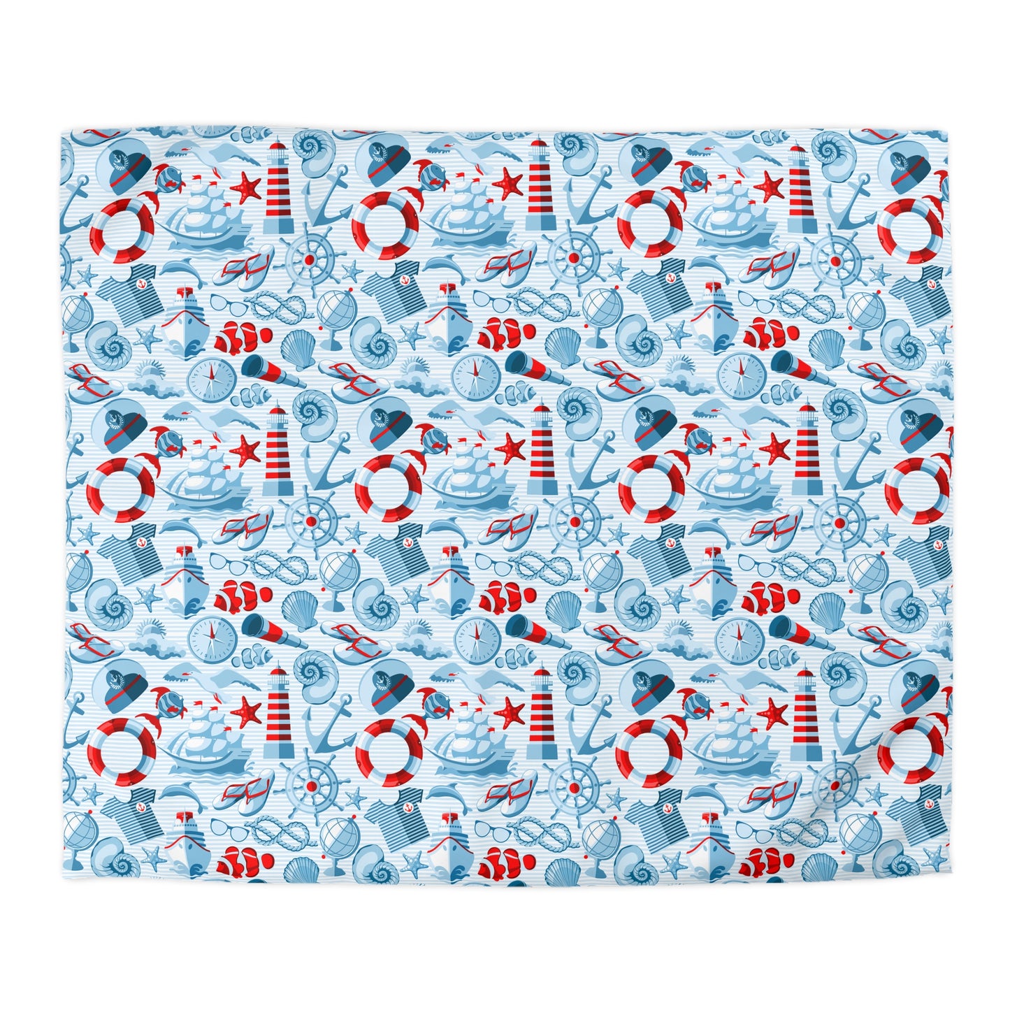 Duvet Cover Blanket for Him Her Gift Ocean Lover Present Orca Killer Whale Dolphin Pattern Navy Nautical Marine Life Sea Kids Adults Comfy