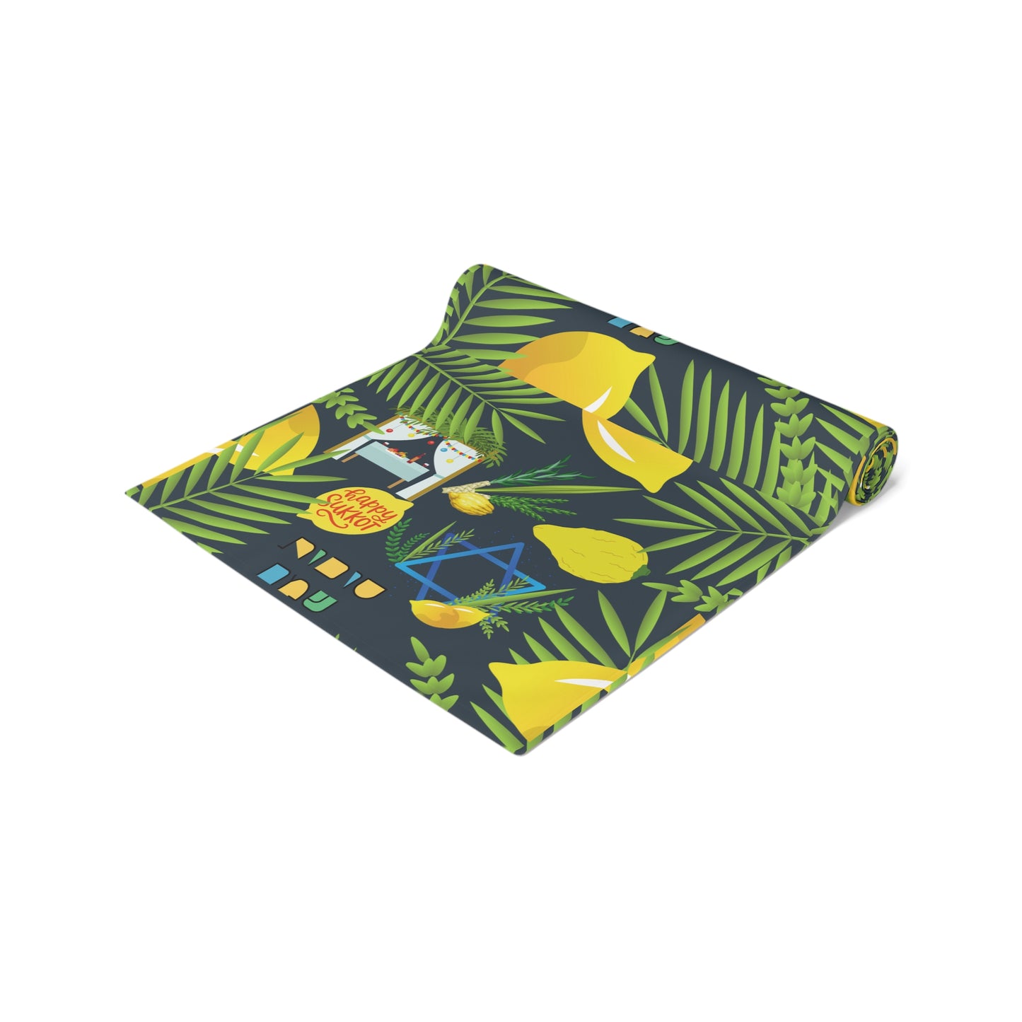 Sukkot Sukkoth Succot Succoth Sukkos Sukkus Sukkoth Sukot Sucot Jewish Table Runner Israel Israeli Hebrew Judaism Holiday Table Runner