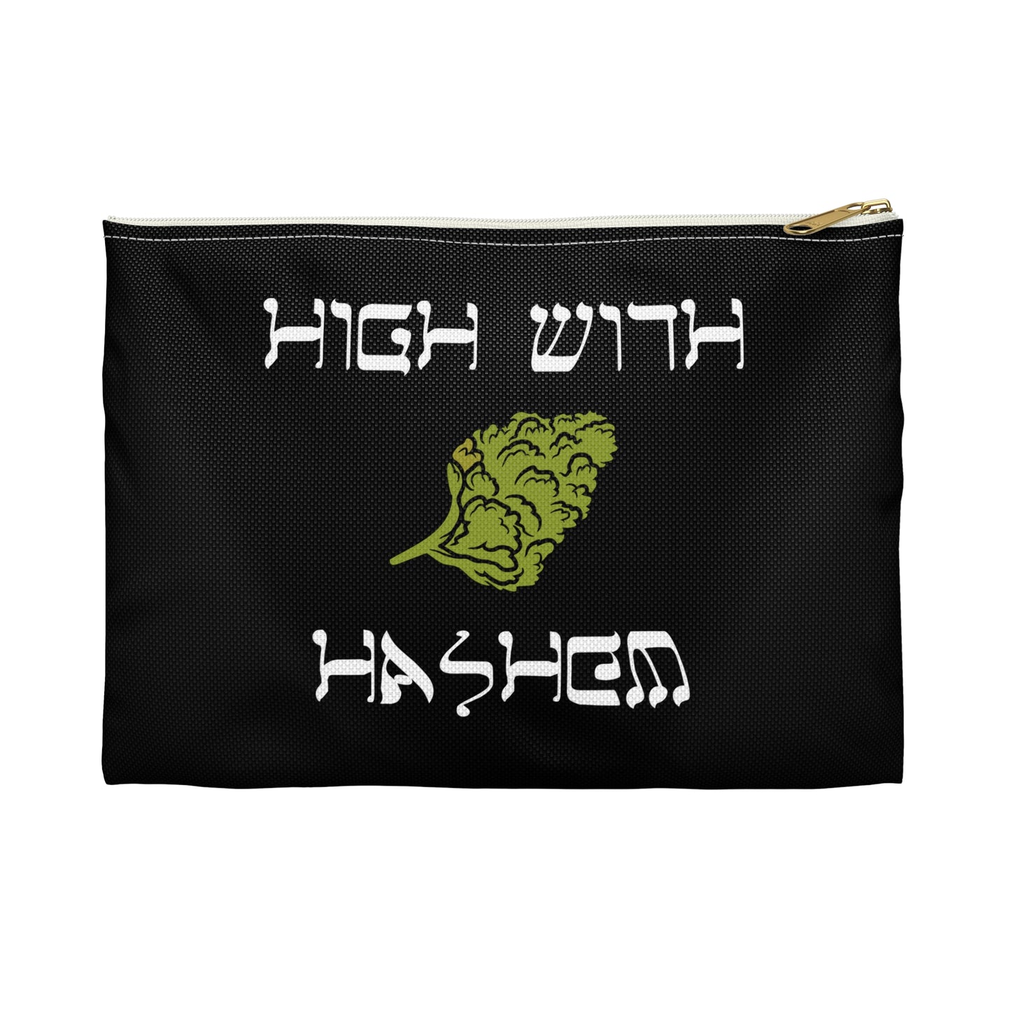 High with Hashem - Accessory Pouch - Stoner Cannabis Weed Jewish Israeli Israel - by Far Out Prints & Co.