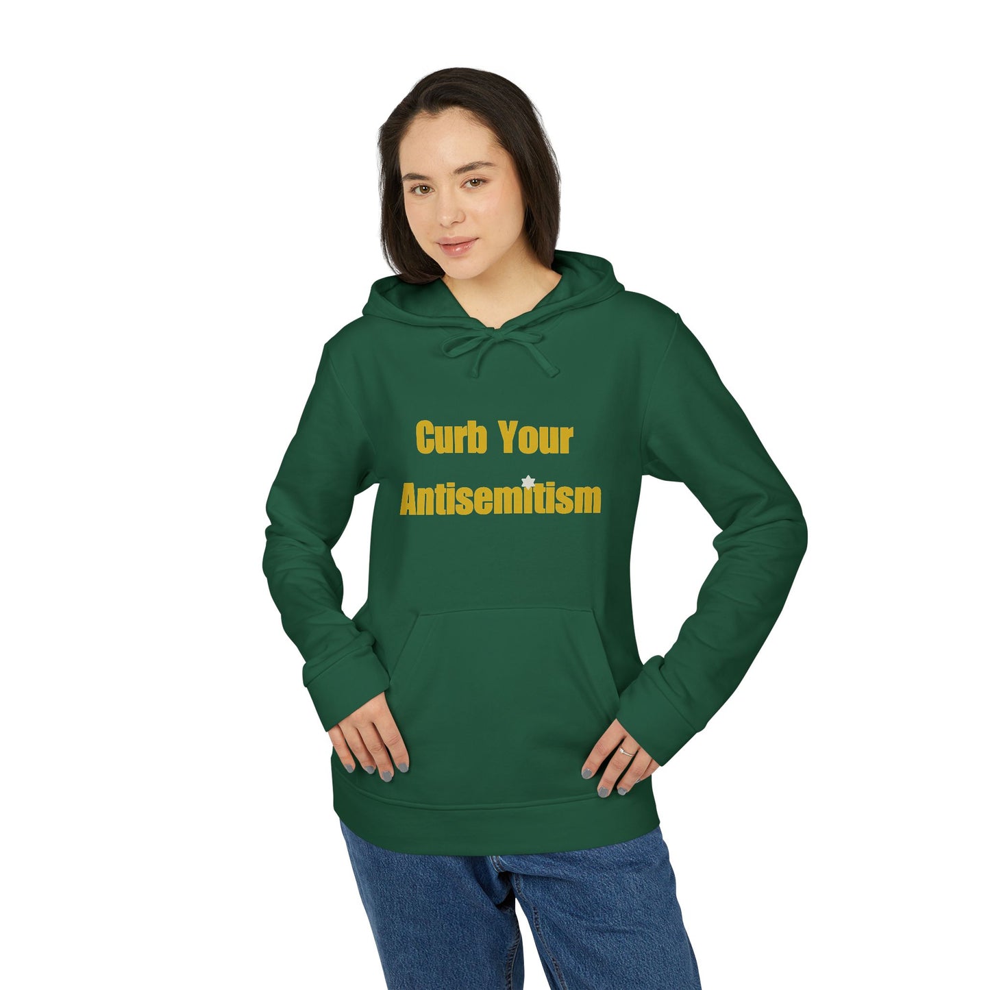 Curb Your Antisemitism Hoodie Personalised Customised Israeli Unisex Fleece Hoodie Jewish Hoodie Gift Judaism Hoodie Present Stand With Us