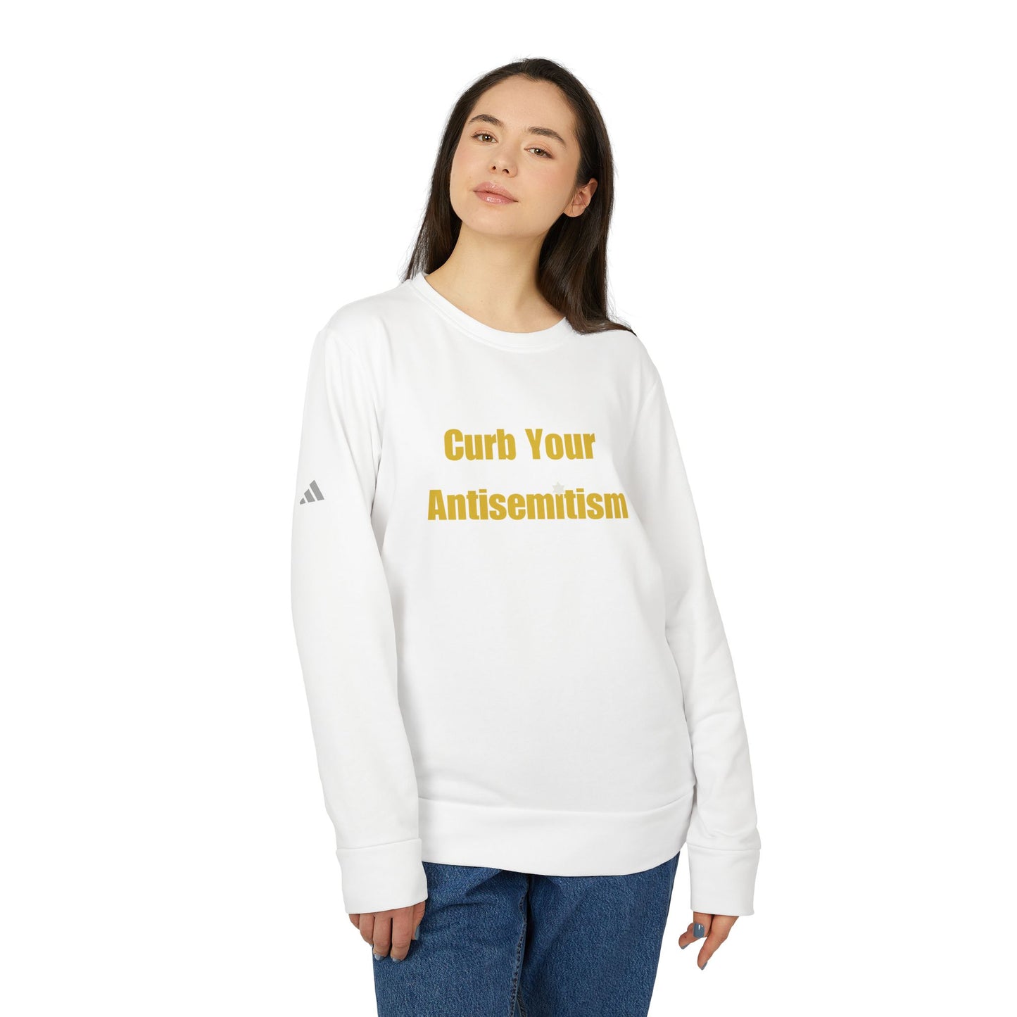 Curb Your Antisemitism Sweatshirt Personalised Customised Israeli Unisex Fleece Crewneck Sweatshirt Jewish Gift Israel Present Stand With Us