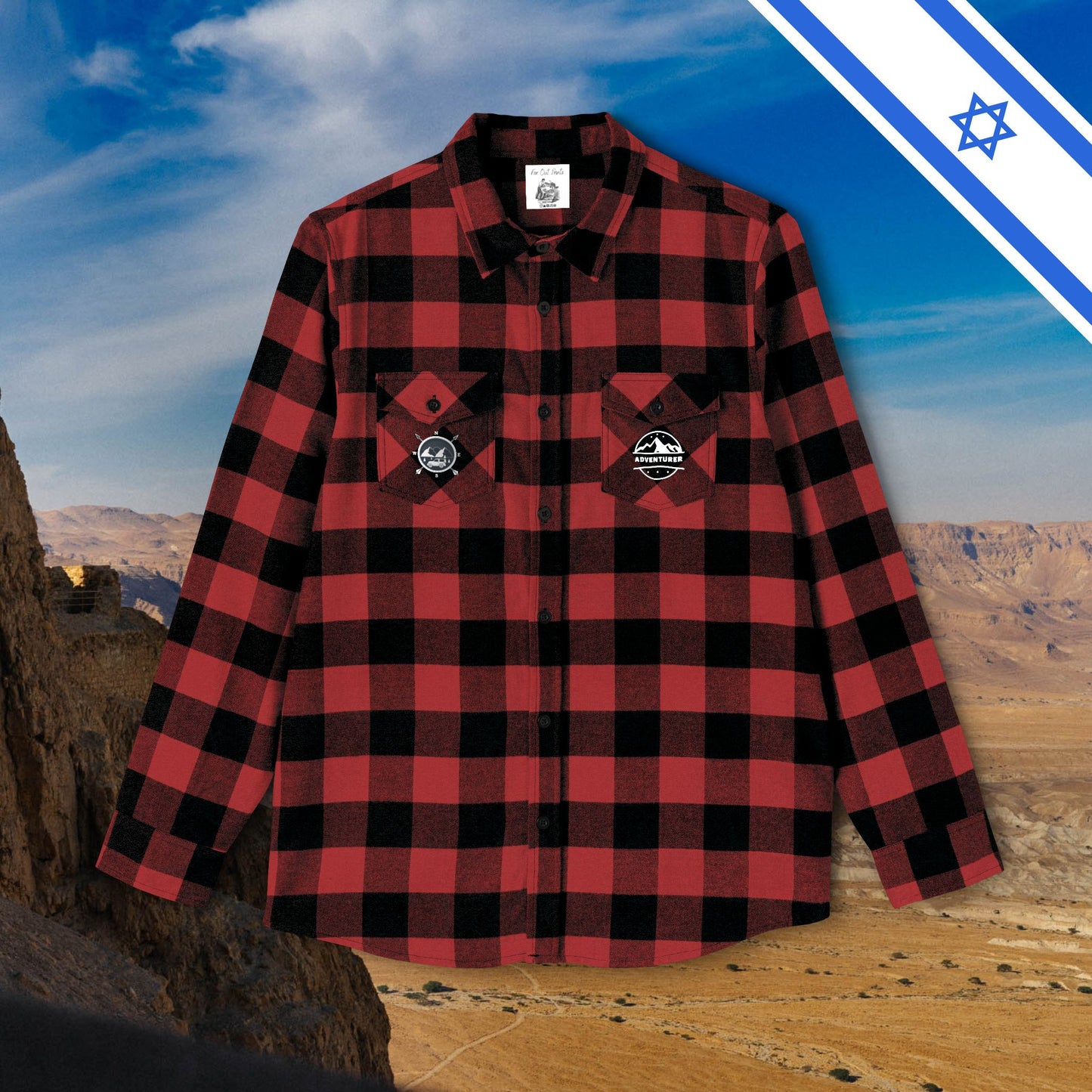 Flannel Shirt Compass Adventurer Unisex Tee Adventure Hiking Flannel T-Shirt Camping Outdoor Gift Nature Lover Present for Him or Her