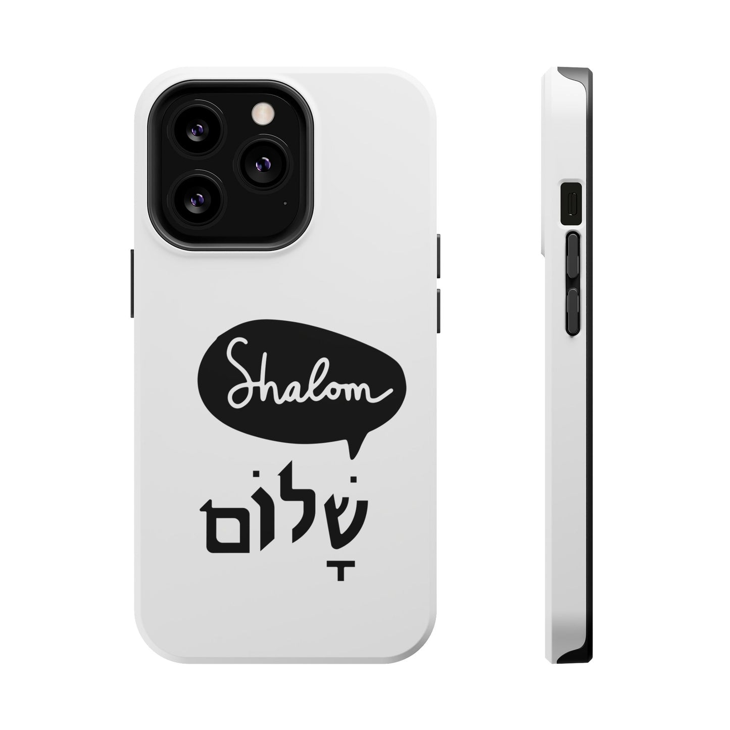 Shalom MagSafe Tough Phone Cases - Hebrew Israel Israeli Jewish Judaism Judaica - by Far Out Prints & Co.