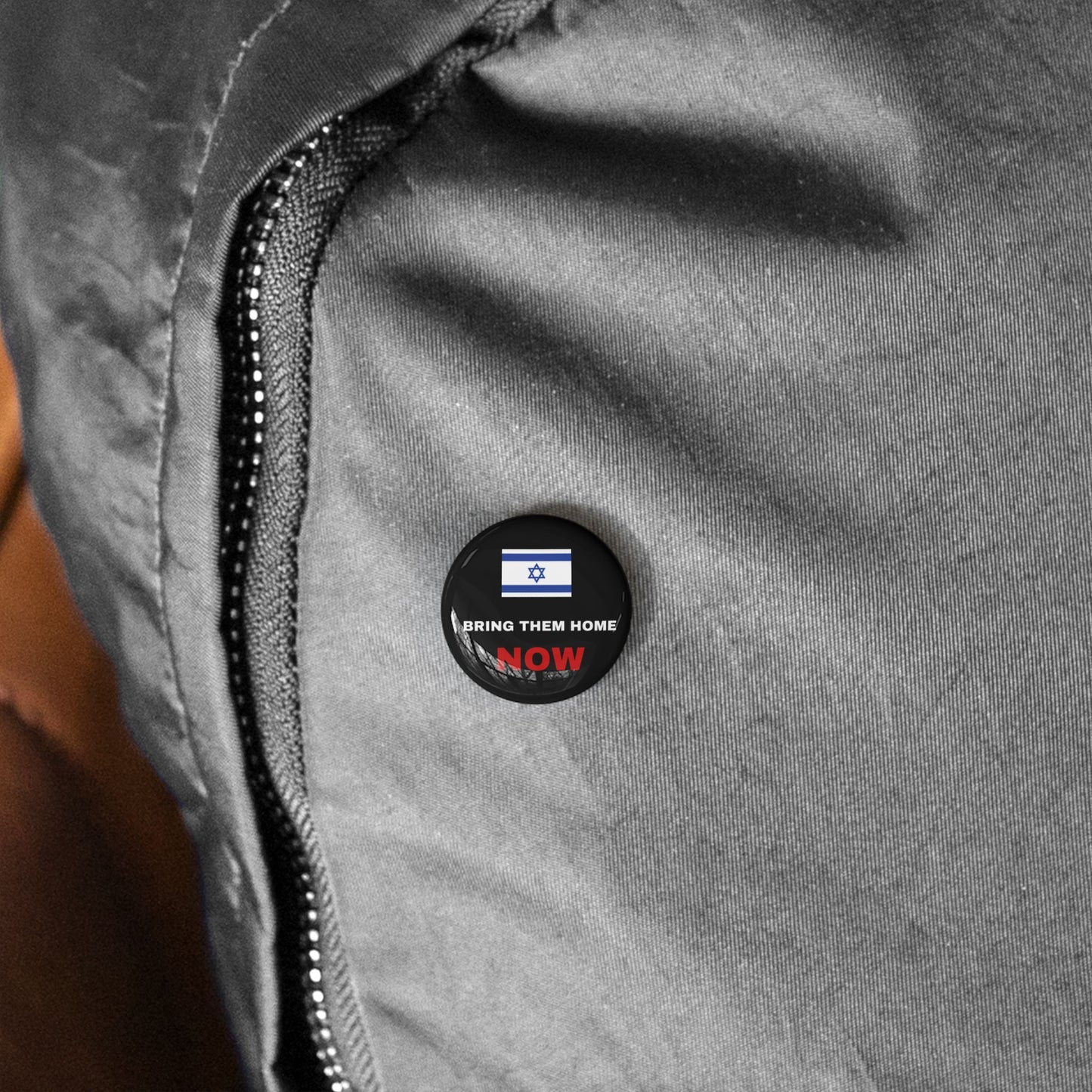 Bring Them Home Now Israeli Israel Hostage Rescue Round Pins by Far Out Prints & Co.