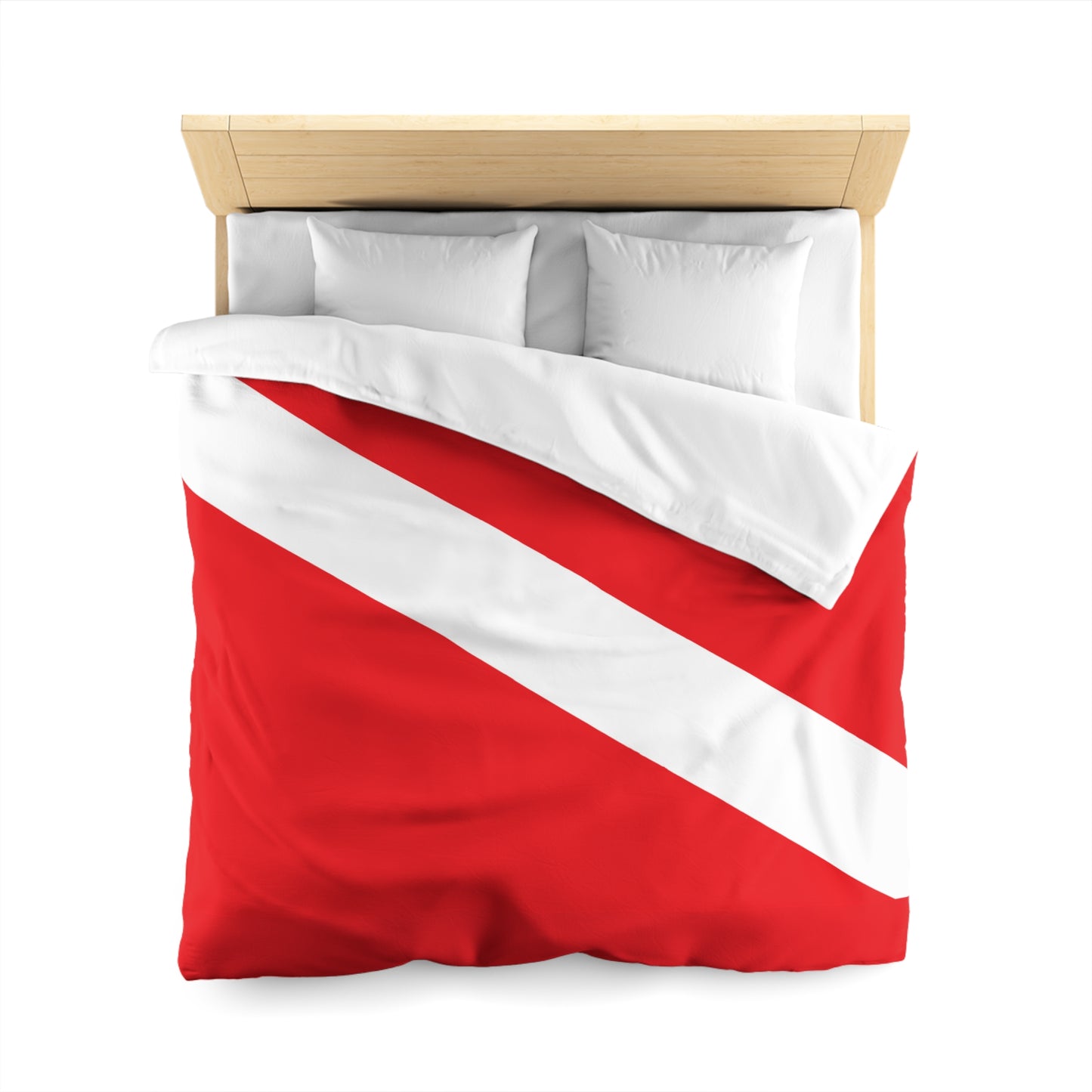 Diver Down Flag Microfiber Duvet Cover Scuba Diving Freediver Ocean Love Microfiber Duvet Cover Gift for Divers Him Her Present Ocean Lover