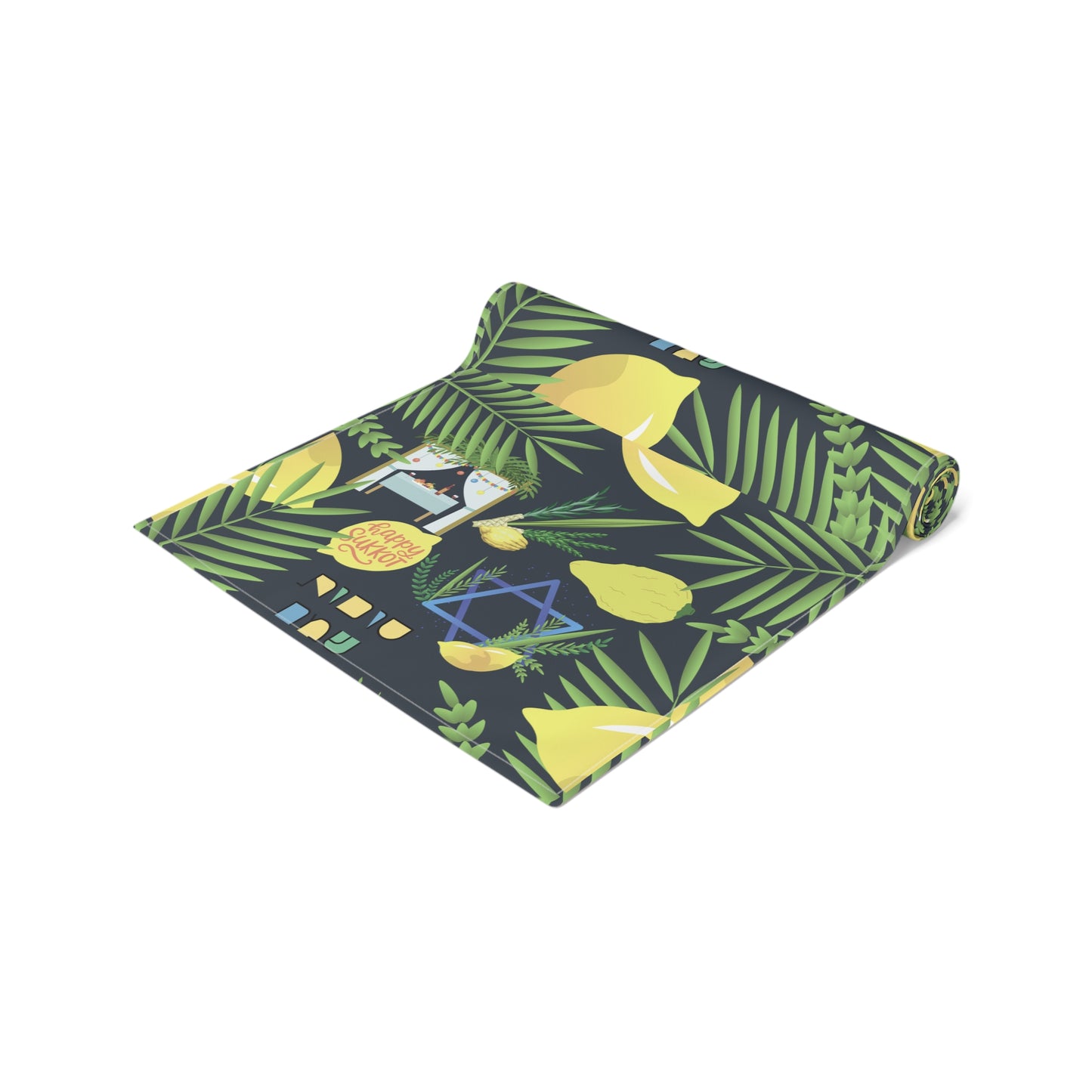 Sukkot Sukkoth Succot Succoth Sukkos Sukkus Sukkoth Sukot Sucot Jewish Table Runner Israel Israeli Hebrew Judaism Holiday Table Runner