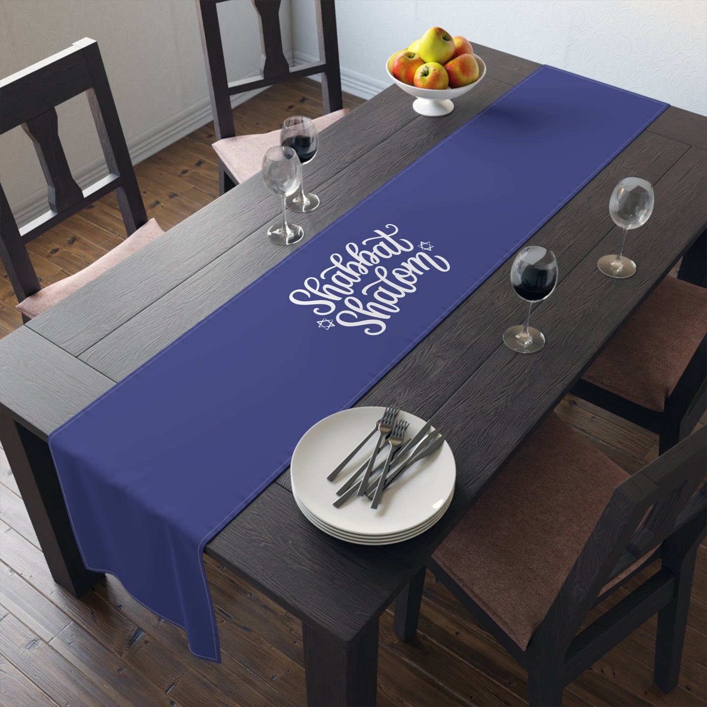 Shabbat Shalom Table Runner: A Stunning Shabbos Event Accessory, Memories gift Israel Israeli Judaism Judaica Jewish Holiday Themed