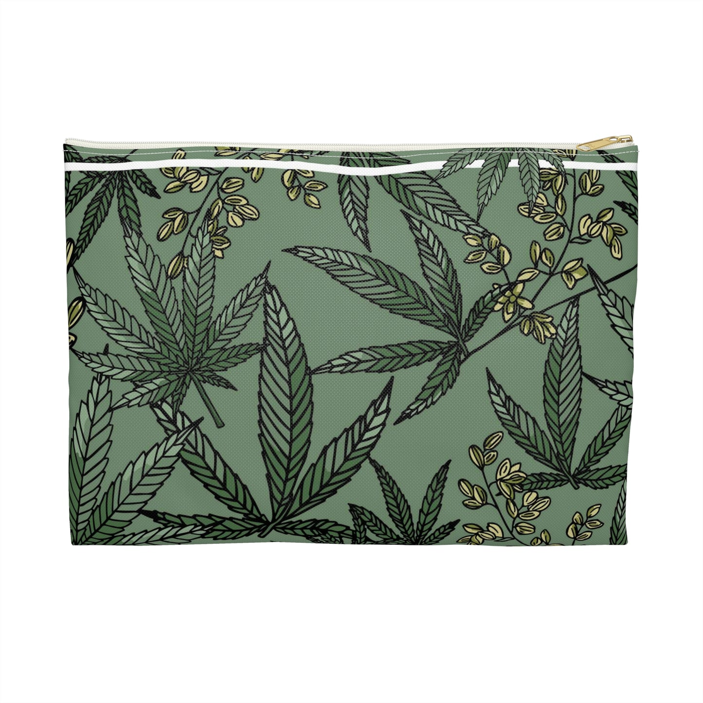 Male Marijuana Pattern - Accessory Pouch - Stoner Cannabis Weed Jewish Israeli Israel - by Far Out Prints & Co.