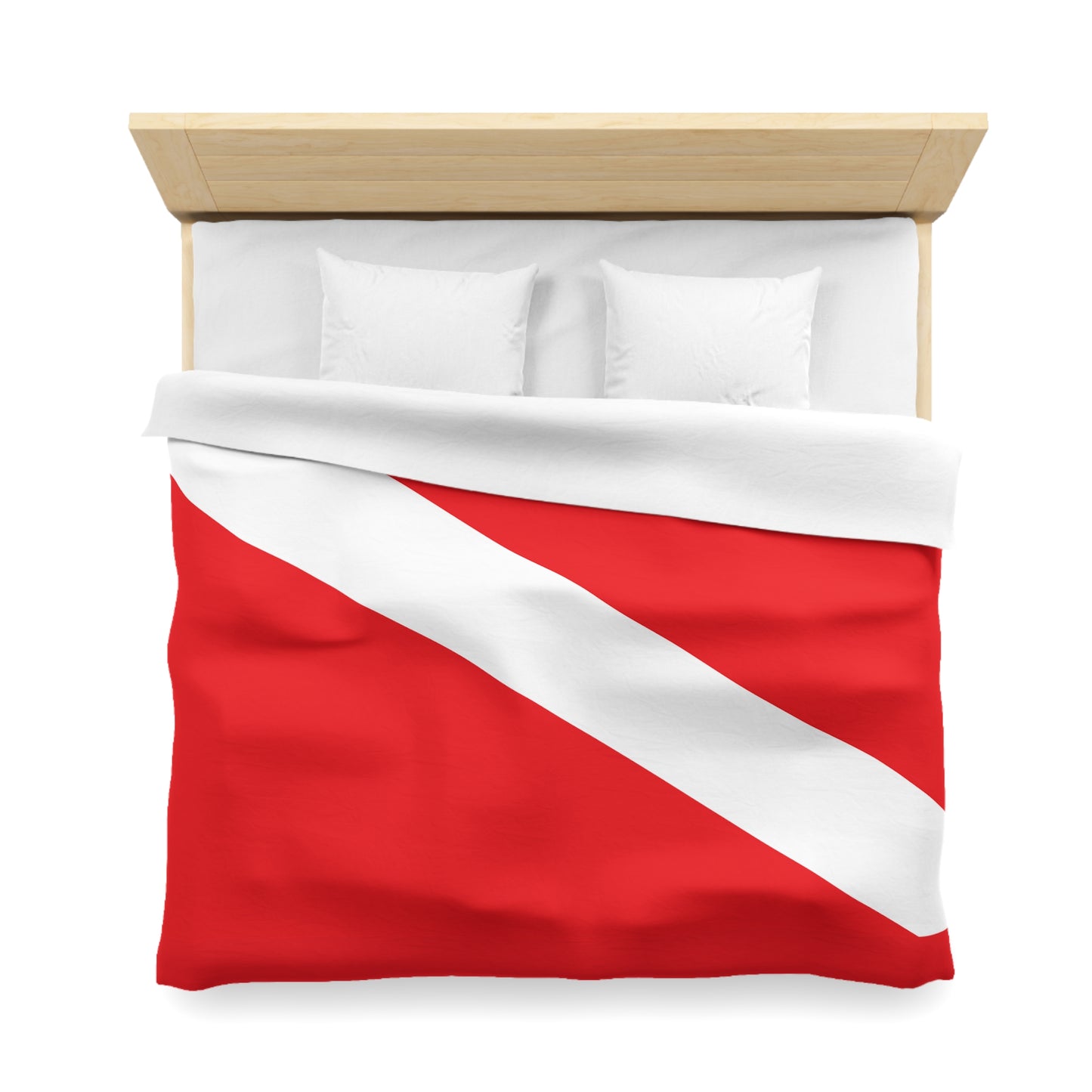 Diver Down Flag Microfiber Duvet Cover Scuba Diving Freediver Ocean Love Microfiber Duvet Cover Gift for Divers Him Her Present Ocean Lover