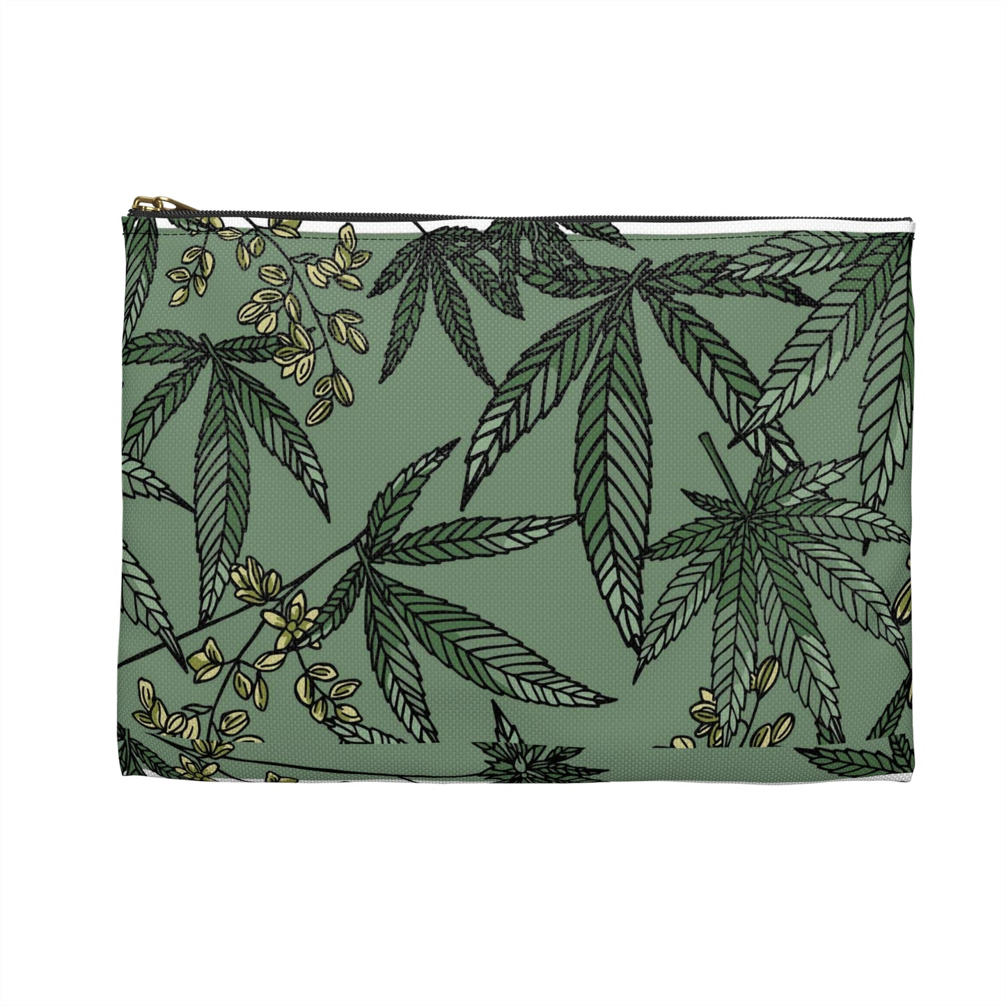 Male Marijuana Pattern - Accessory Pouch - Stoner Cannabis Weed Jewish Israeli Israel - by Far Out Prints & Co.