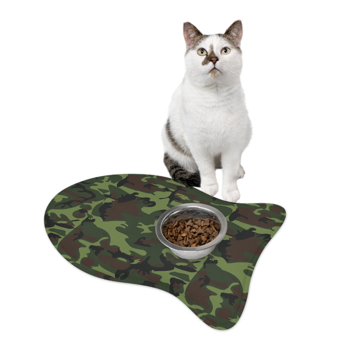 Army Military Uniform Cameo - Pet Feeding Mats - Jewish Israeli Judaica Israel Hebrew Gifts Him Her Dog Cat Presents by Far Out Prints & Co.