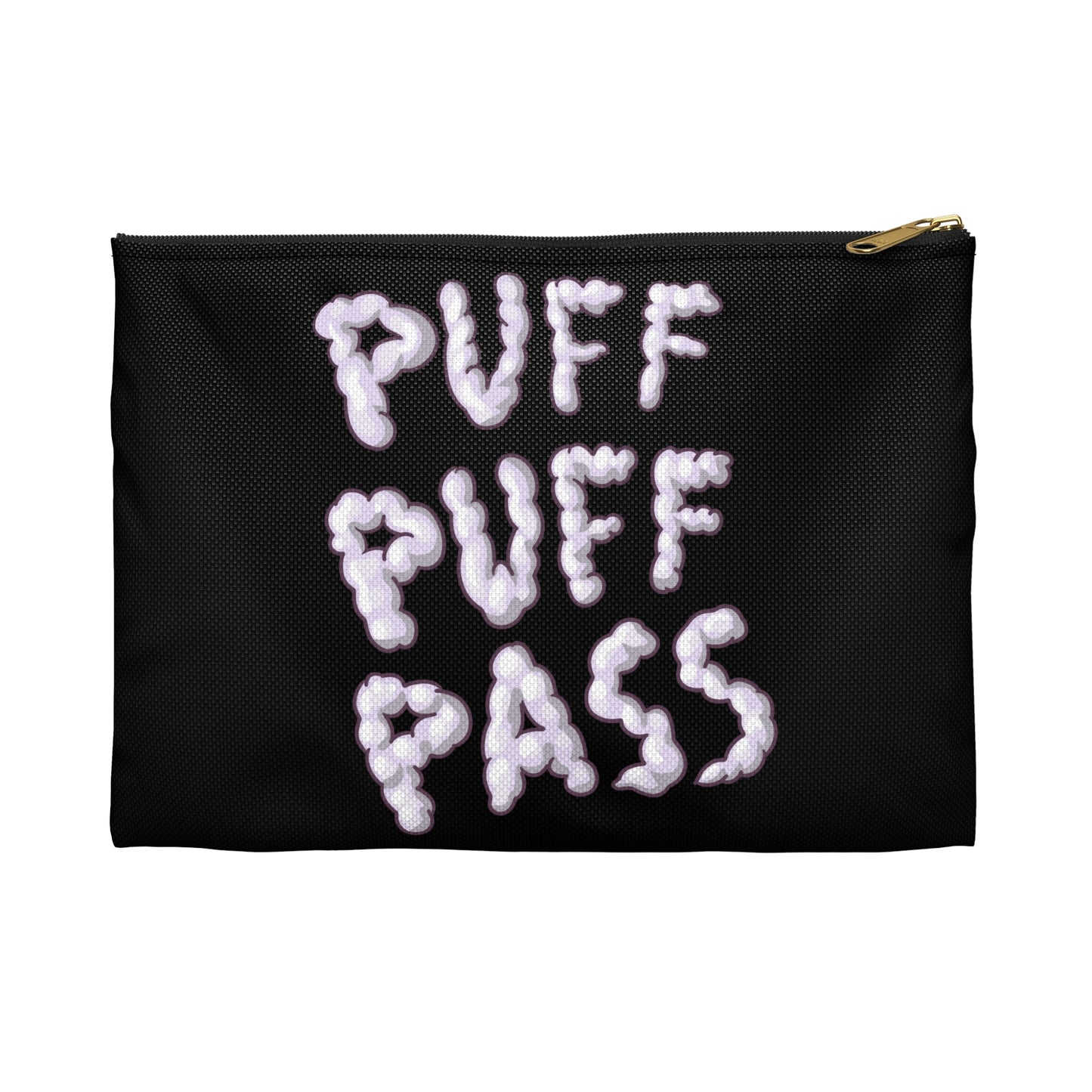 Puff Puff Pass - Accessory Pouch Black - Stoner Cannabis Weed Jewish Israeli Israel - by Far Out Prints & Co.