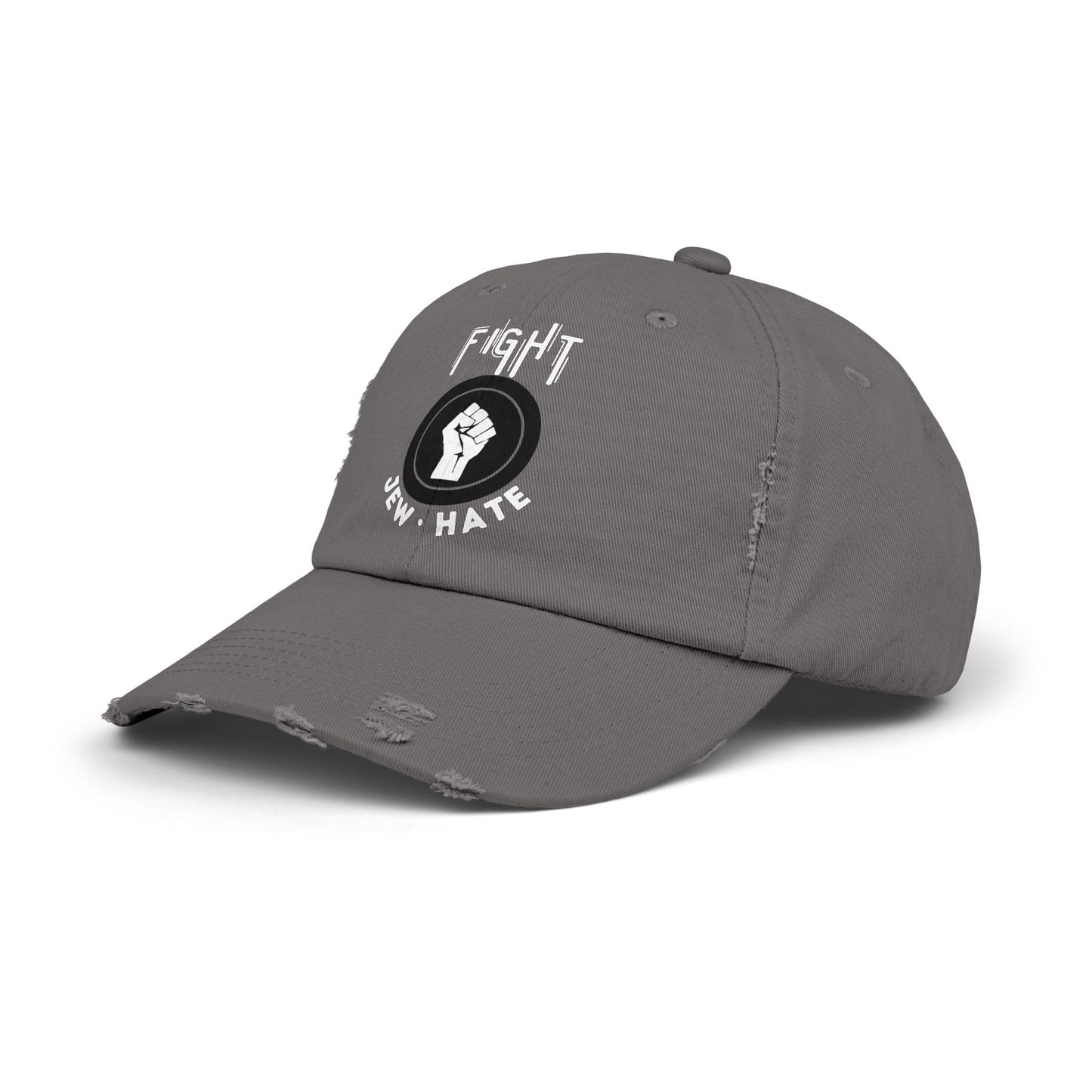 Fight Jew Hate - Unisex Distressed Cap Hats - Jewish Judaism Israel Israeli Zionist Zionism Stand With Us Fight Hate - Far Out Prints & Co.