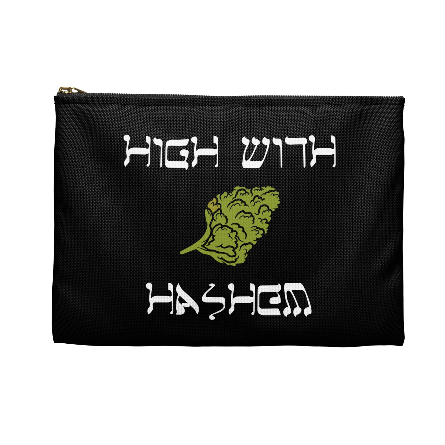 High with Hashem - Accessory Pouch - Stoner Cannabis Weed Jewish Israeli Israel - by Far Out Prints & Co.