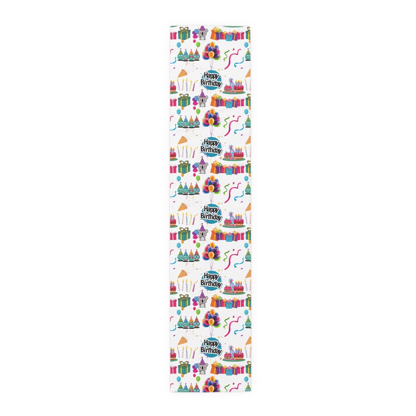 Happy Birthday Cake and Fun Pattern | Table Runner | Far Out Prints & Co.