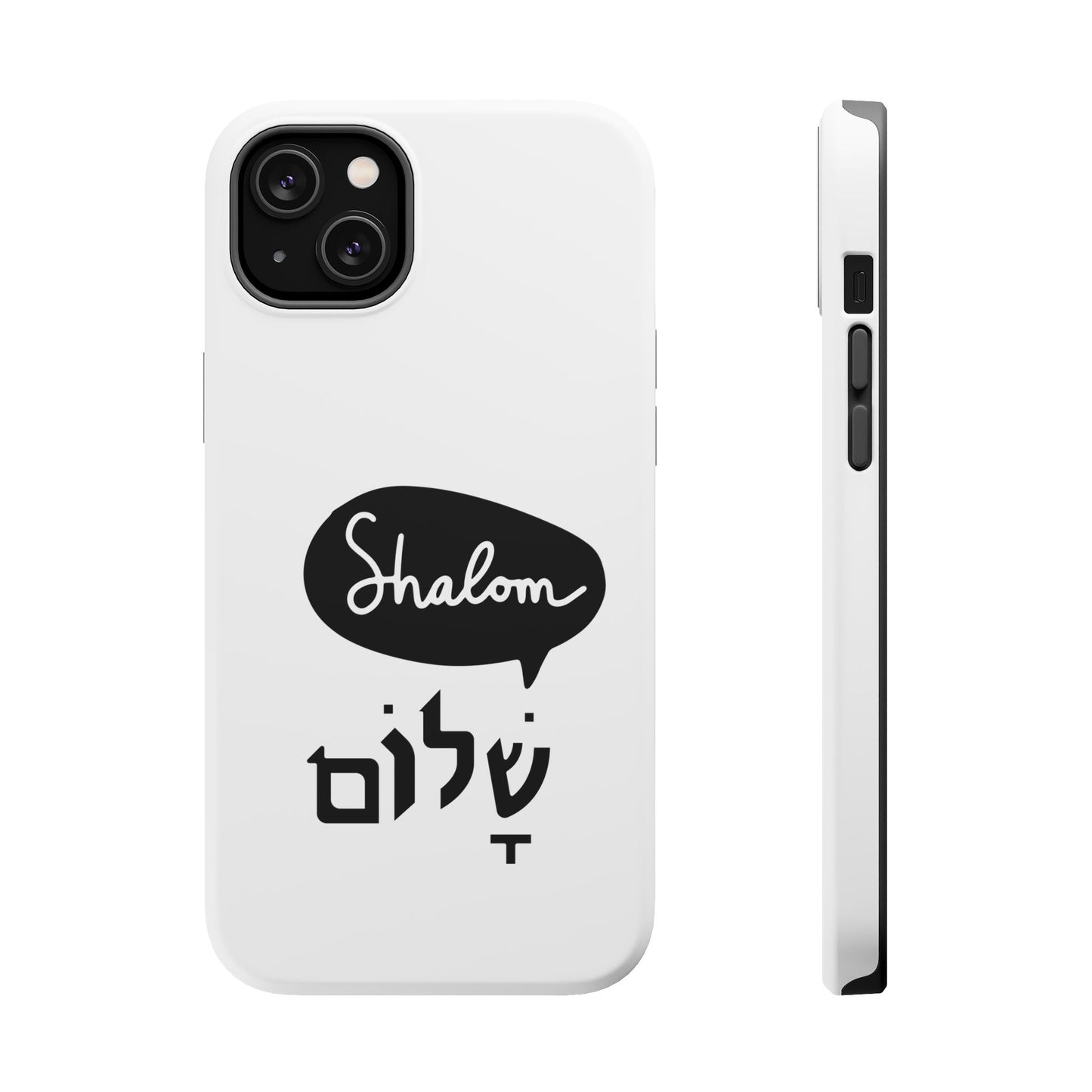 Shalom MagSafe Tough Phone Cases - Hebrew Israel Israeli Jewish Judaism Judaica - by Far Out Prints & Co.