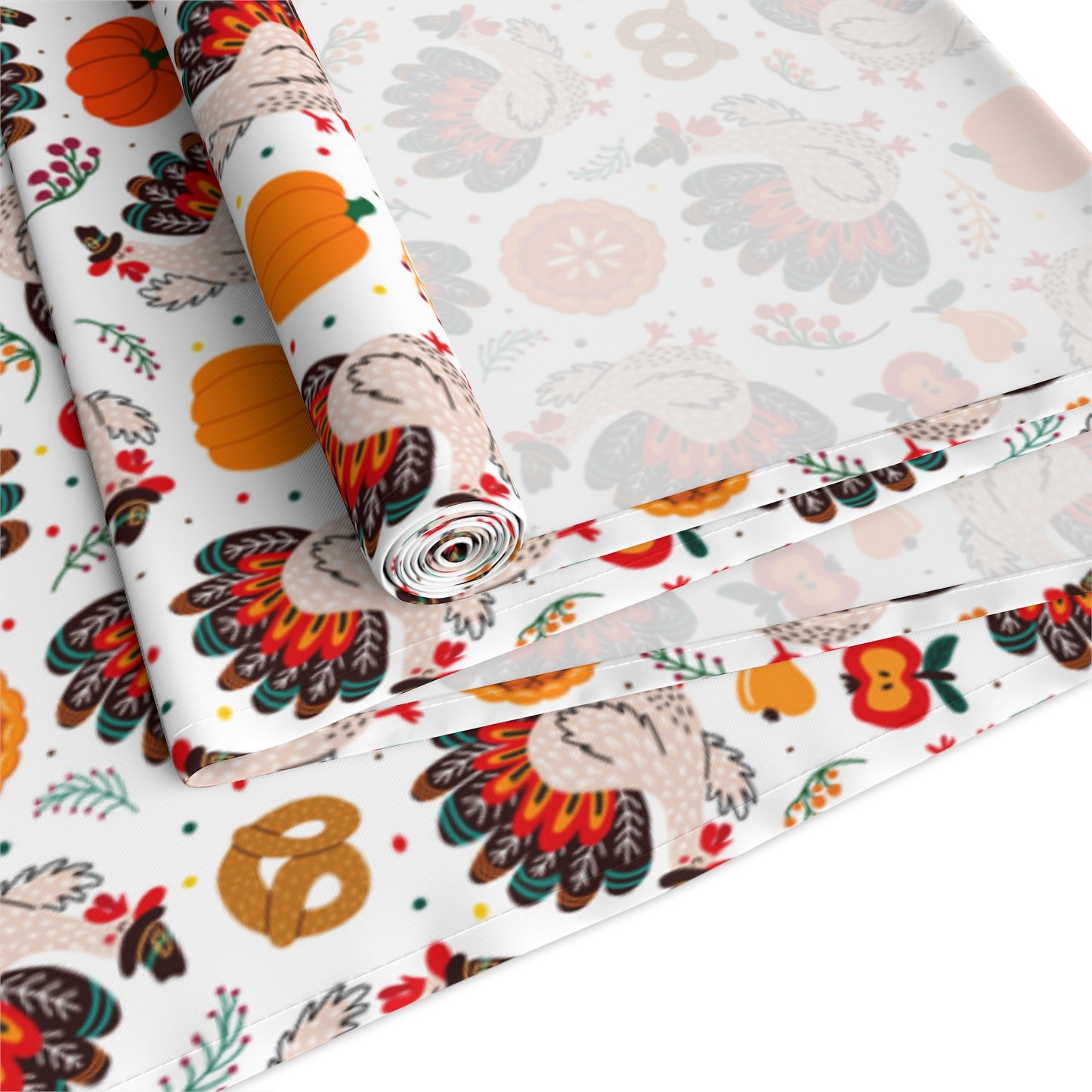 Turkey Love Pattern | Thanksgiving Festive Holiday Themed | Table Runner | by Far Out Prints & Co.