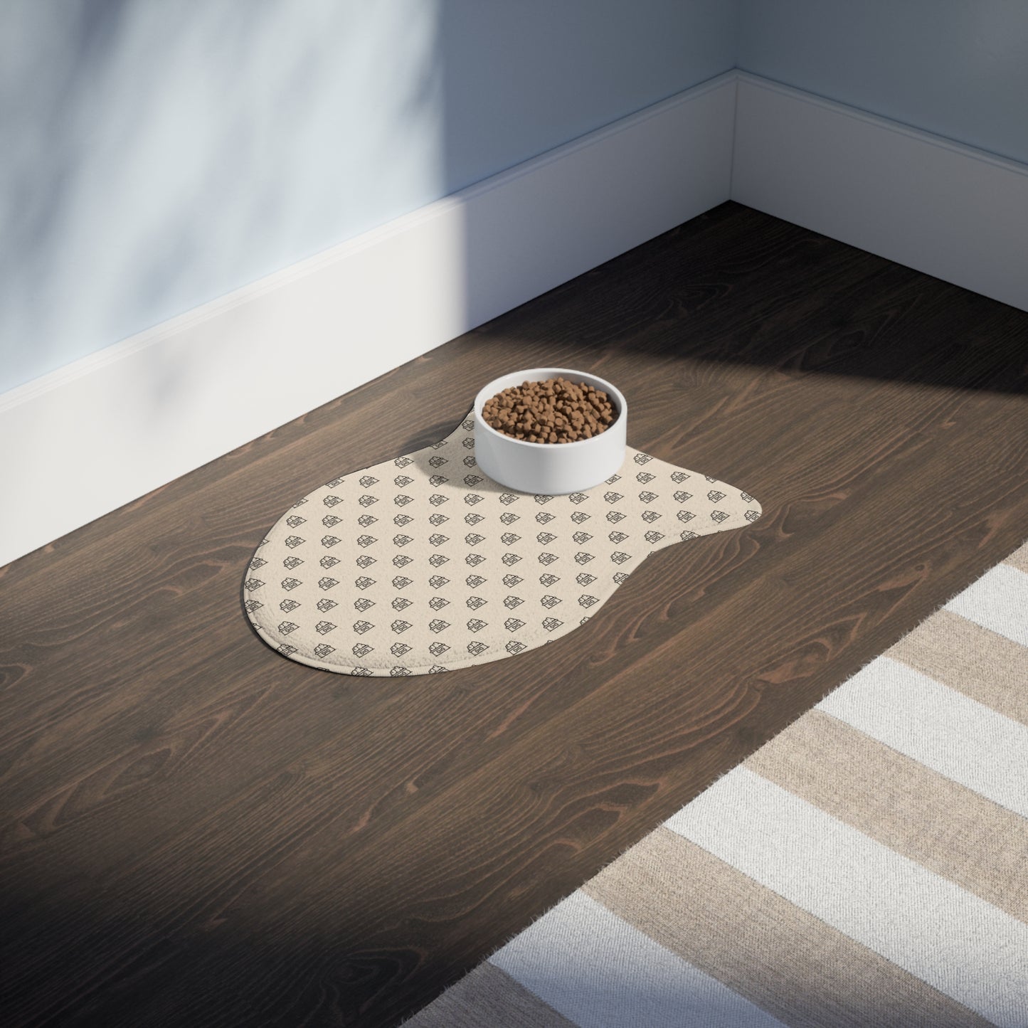 Dogs and Cats Bowls Pattern Black - Pet Feeding Mats - Pets Present Feeding Gift Animal Lovers Gifts Him Her Dog Cat Presents Animals