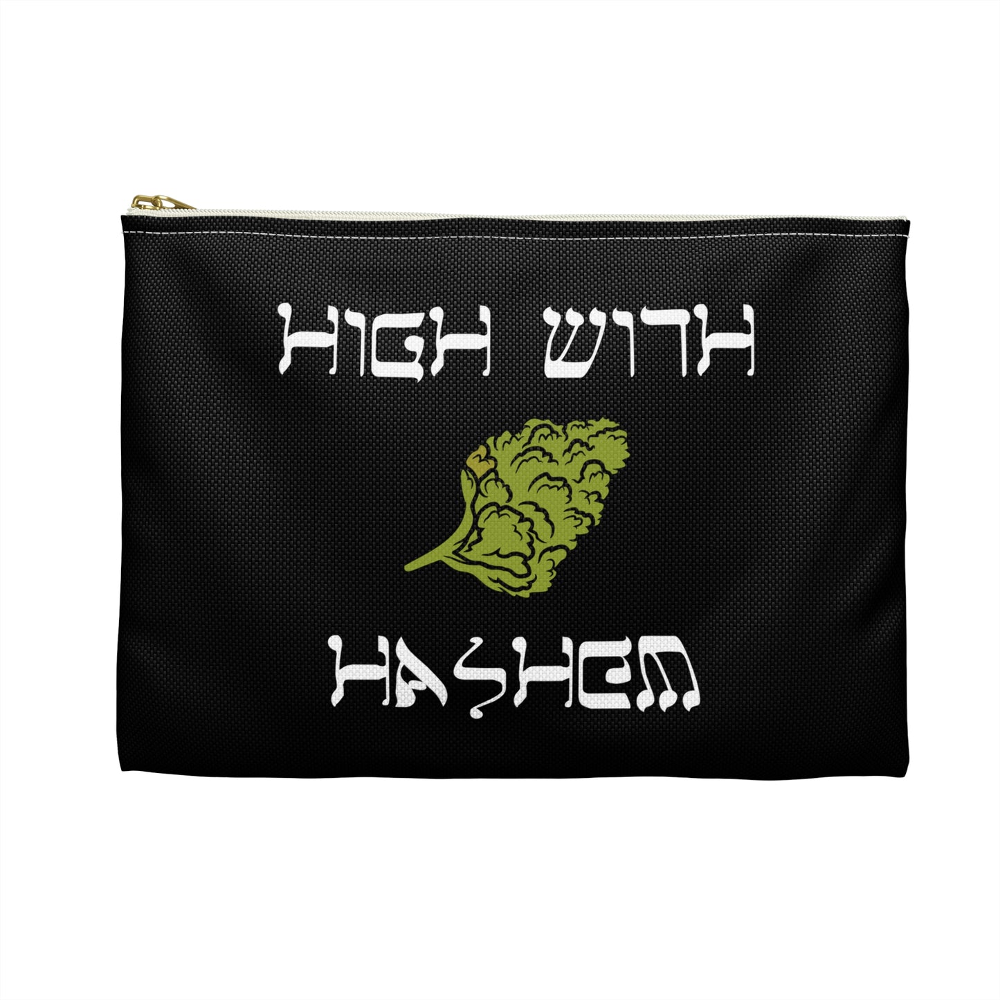 High with Hashem - Accessory Pouch - Stoner Cannabis Weed Jewish Israeli Israel - by Far Out Prints & Co.