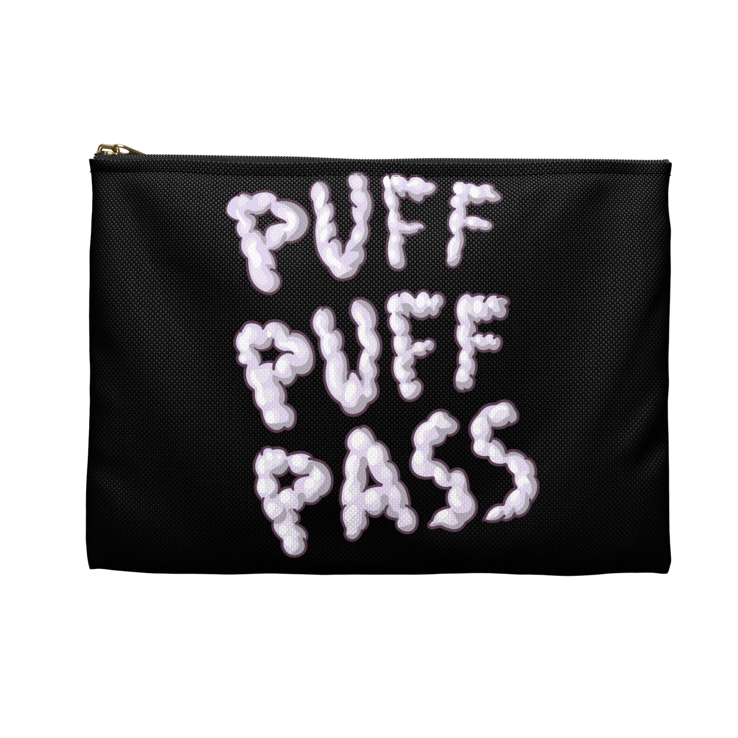Puff Puff Pass - Accessory Pouch Black - Stoner Cannabis Weed Jewish Israeli Israel - by Far Out Prints & Co.