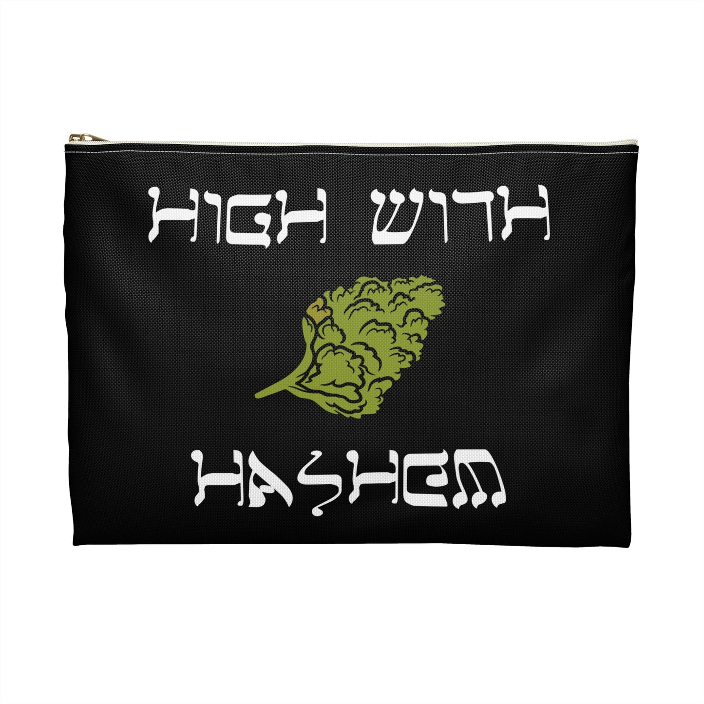 High with Hashem - Accessory Pouch - Stoner Cannabis Weed Jewish Israeli Israel - by Far Out Prints & Co.