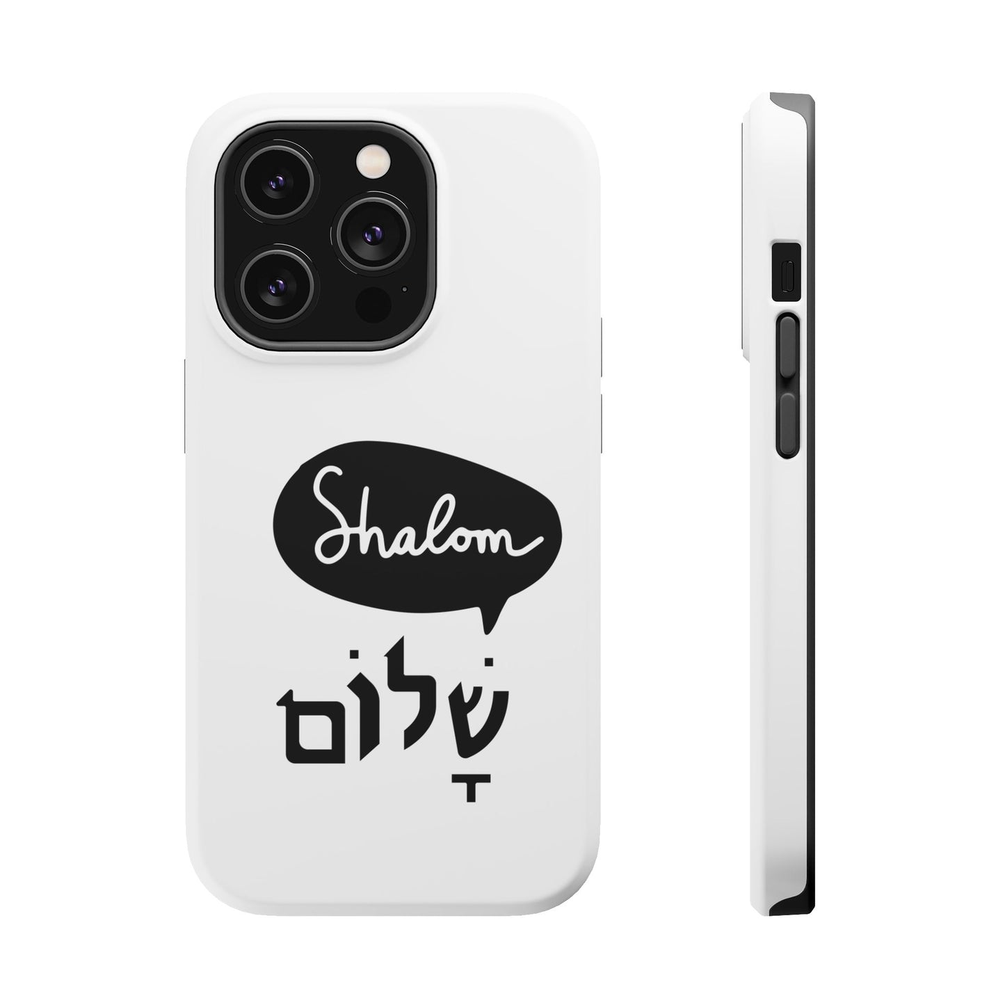 Shalom MagSafe Tough Phone Cases - Hebrew Israel Israeli Jewish Judaism Judaica - by Far Out Prints & Co.