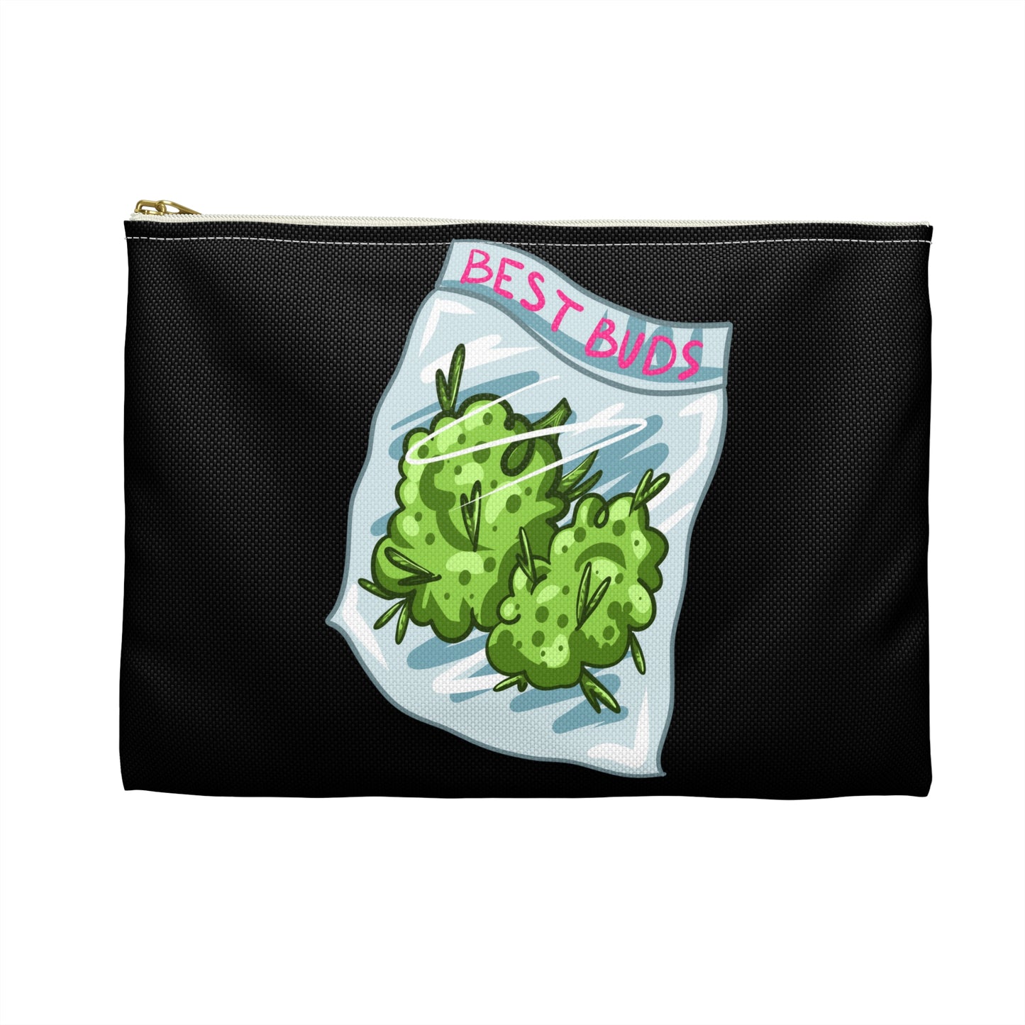 Best Buds - Accessory Pouch Black - Stoner Cannabis Weed Jewish Israeli Israel - by Far Out Prints & Co.