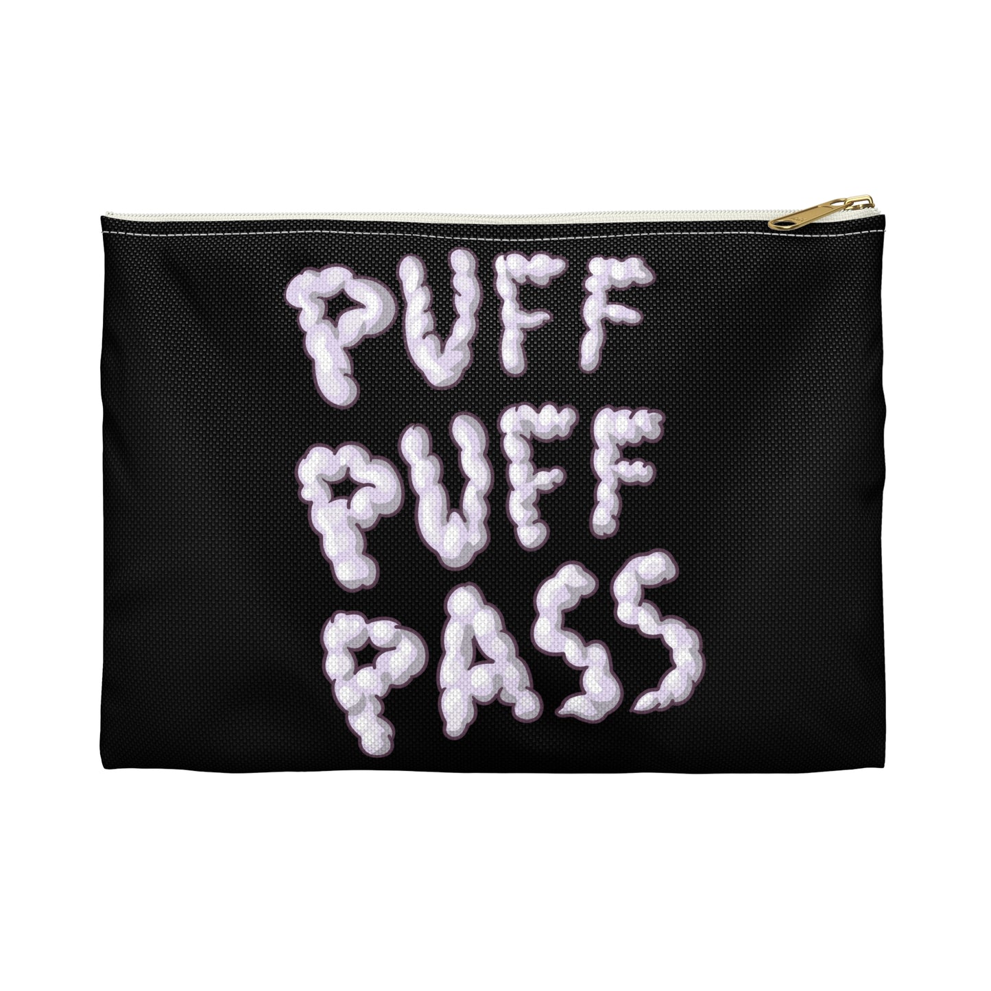 Puff Puff Pass - Accessory Pouch Black - Stoner Cannabis Weed Jewish Israeli Israel - by Far Out Prints & Co.
