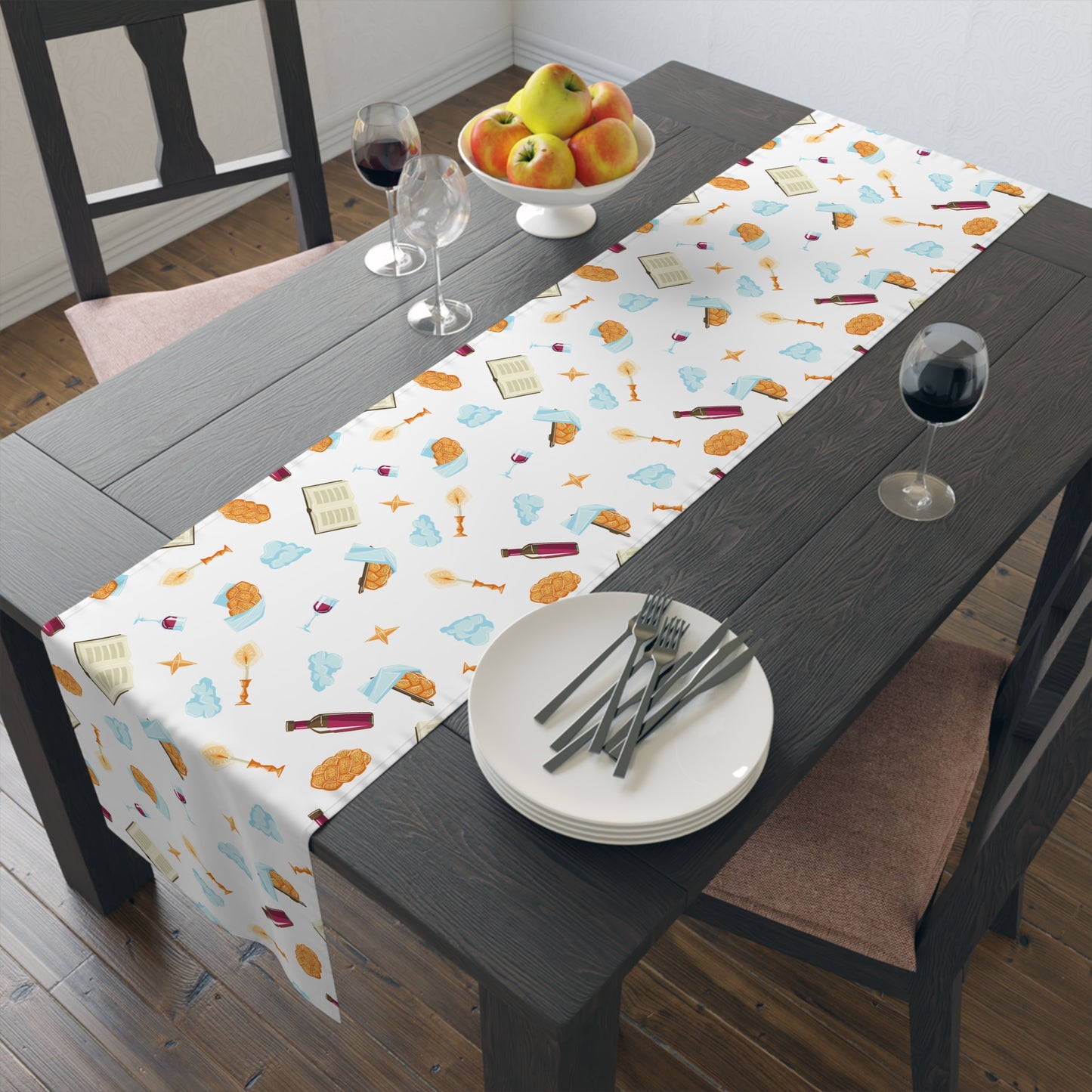 Shabbat Shabat Shabas Shabbas Shabos Shabbos | Jewish Holiday Themed | Table Runner | by Far Out Prints & Co.