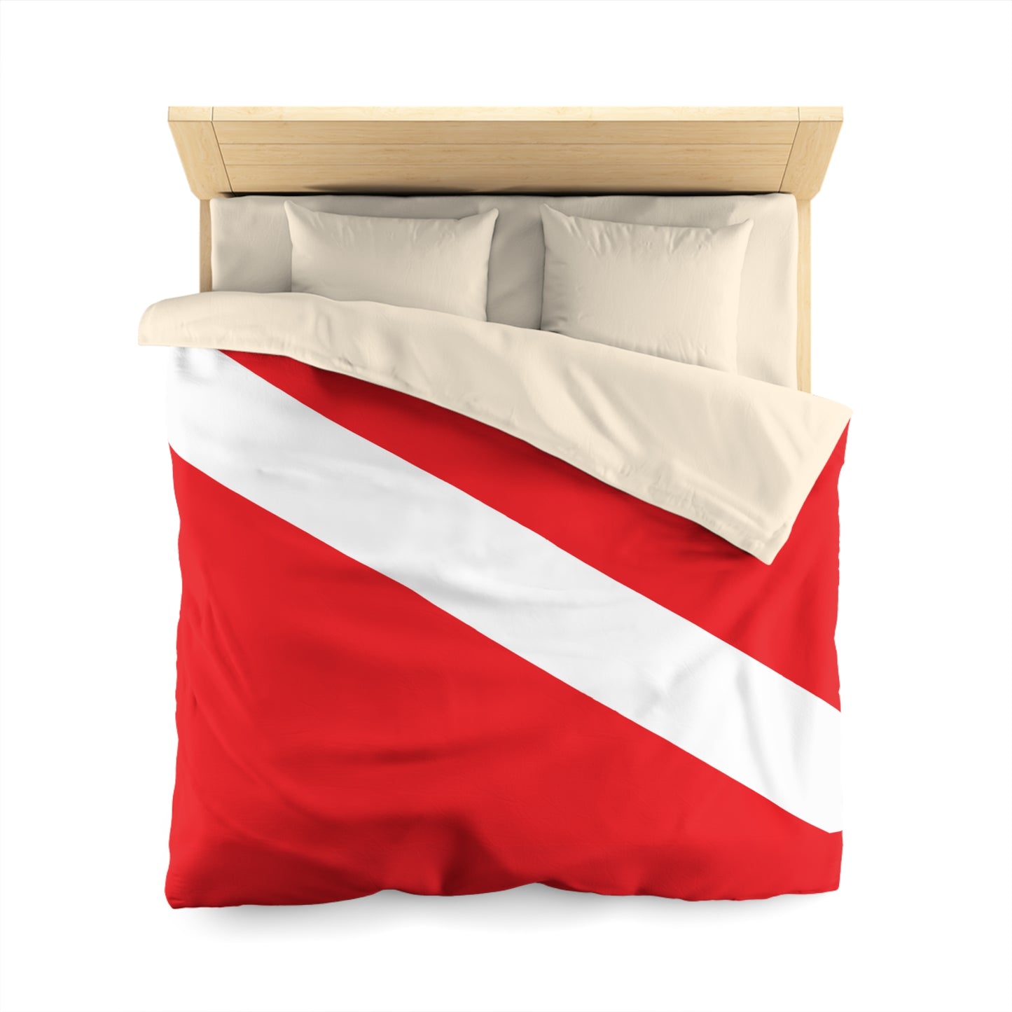 Diver Down Flag Microfiber Duvet Cover Scuba Diving Freediver Ocean Love Microfiber Duvet Cover Gift for Divers Him Her Present Ocean Lover
