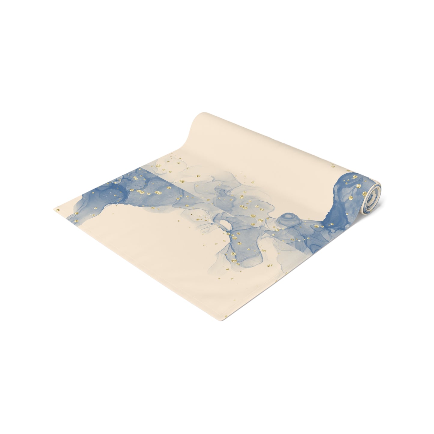 Blue and Golden Flecks | Table Runner | Israel Israeli Judaism Judaica Jewish Holiday Themed | by Far Out Prints & Co.