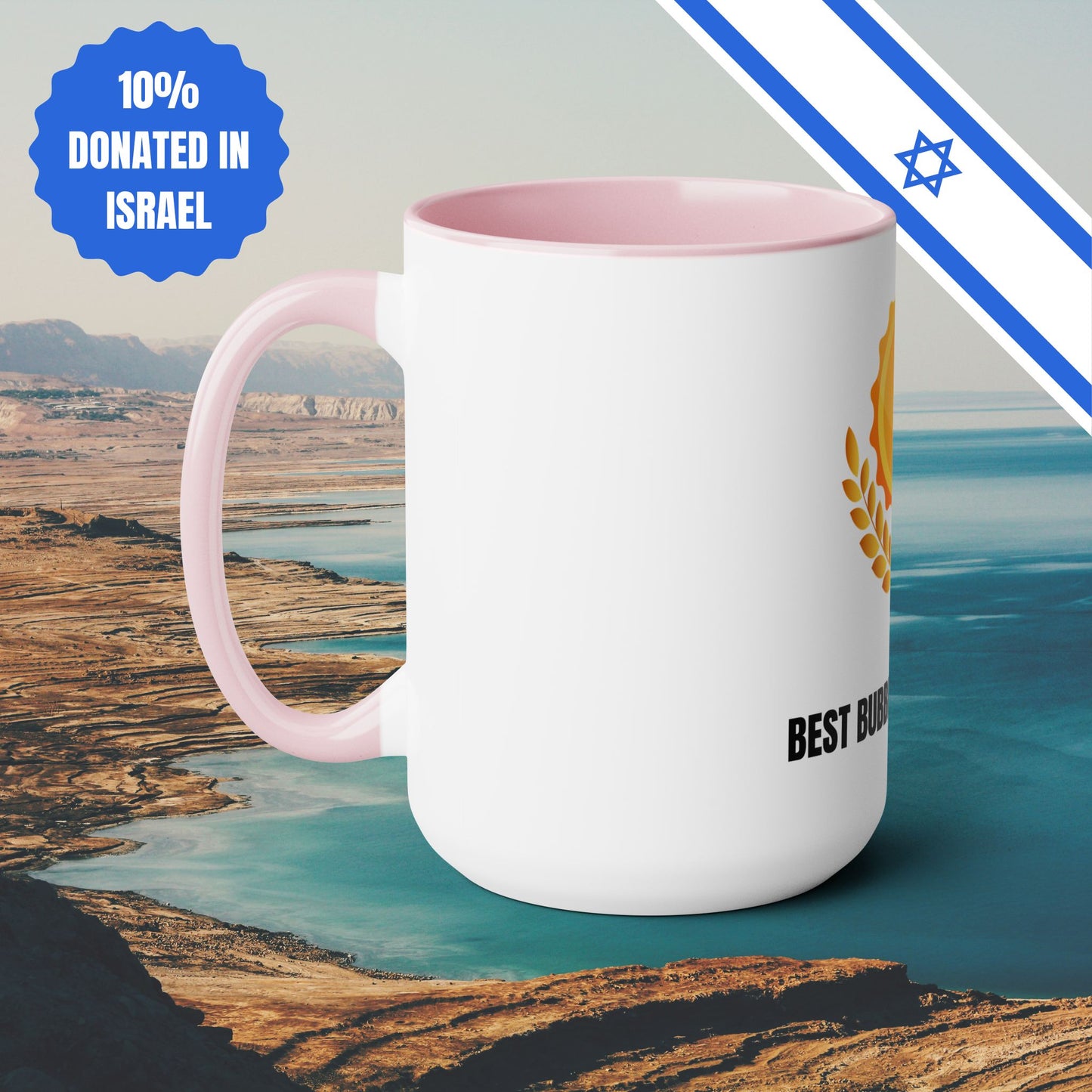 Best Bubbe In The World | Two-Tone Coffee Mugs, 15oz | No 1 Funny Jewish Mug Gifts Coffee Gift for Safta Zayde Mom | Far Out Prints & Co.