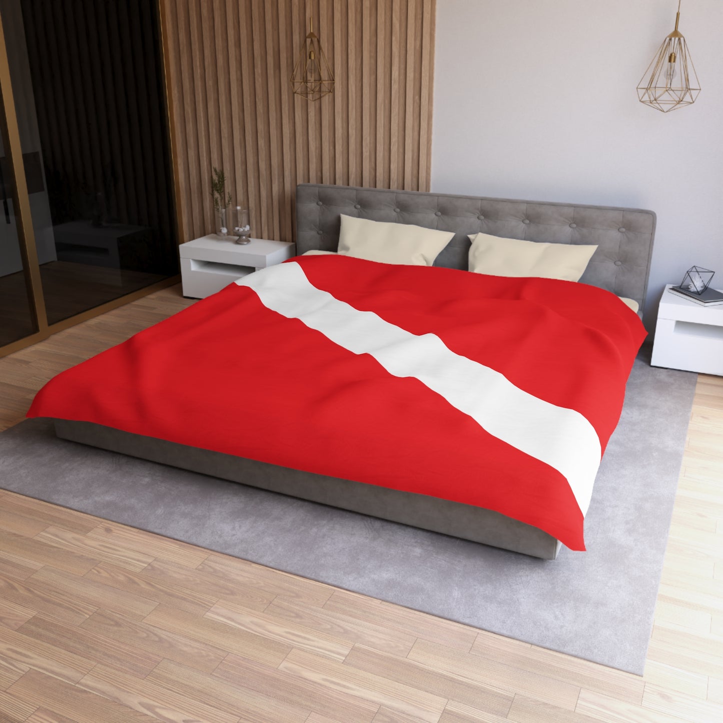 Diver Down Flag Microfiber Duvet Cover Scuba Diving Freediver Ocean Love Microfiber Duvet Cover Gift for Divers Him Her Present Ocean Lover