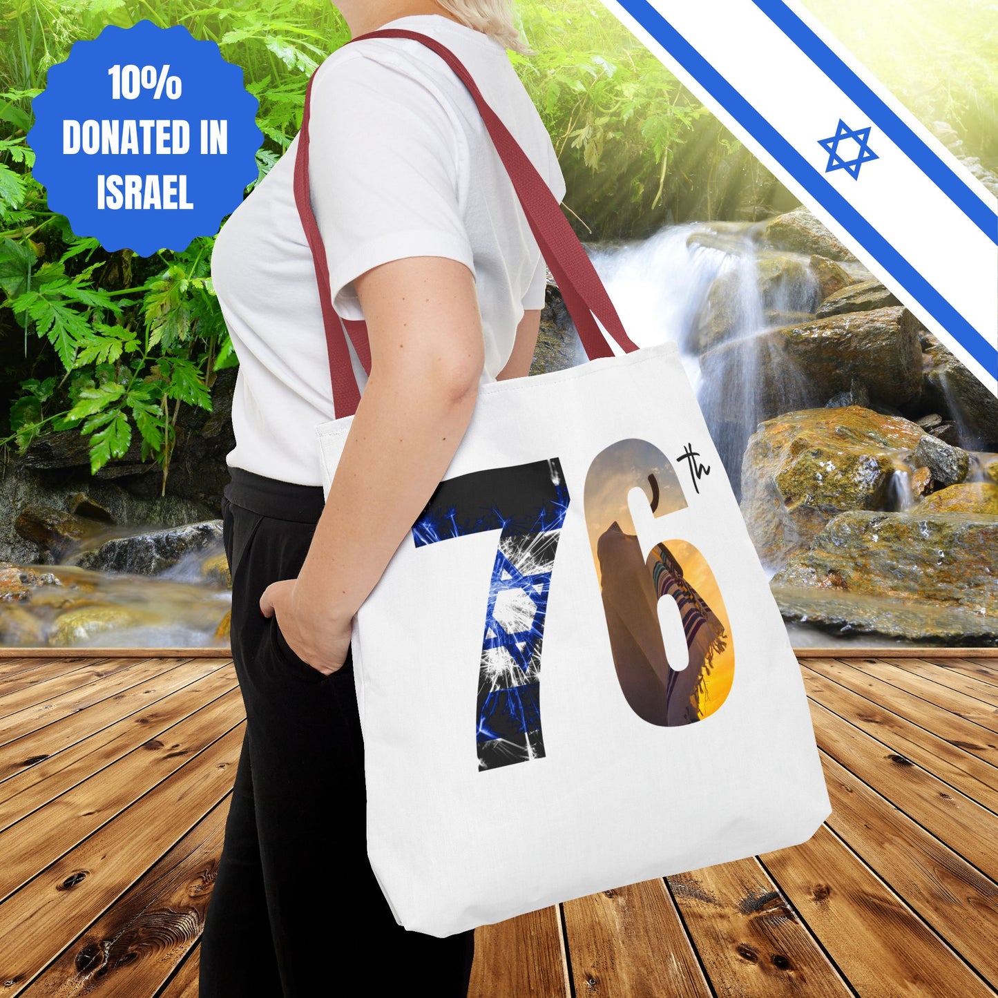 Happy Independence Day Israel | Tote Bag | Judaism Judaica Jewish Israeli Zionist Zionism | by Far Out Prints & Co.