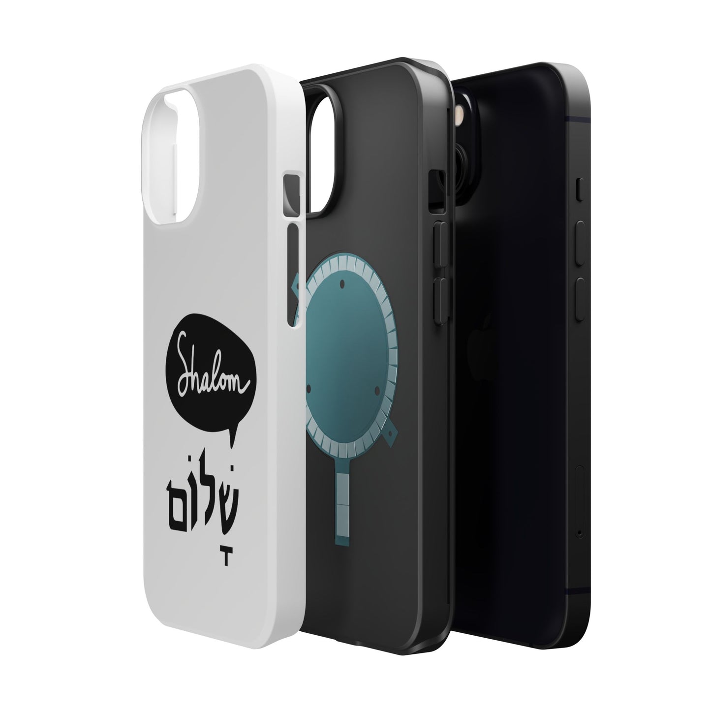 Shalom MagSafe Tough Phone Cases - Hebrew Israel Israeli Jewish Judaism Judaica - by Far Out Prints & Co.