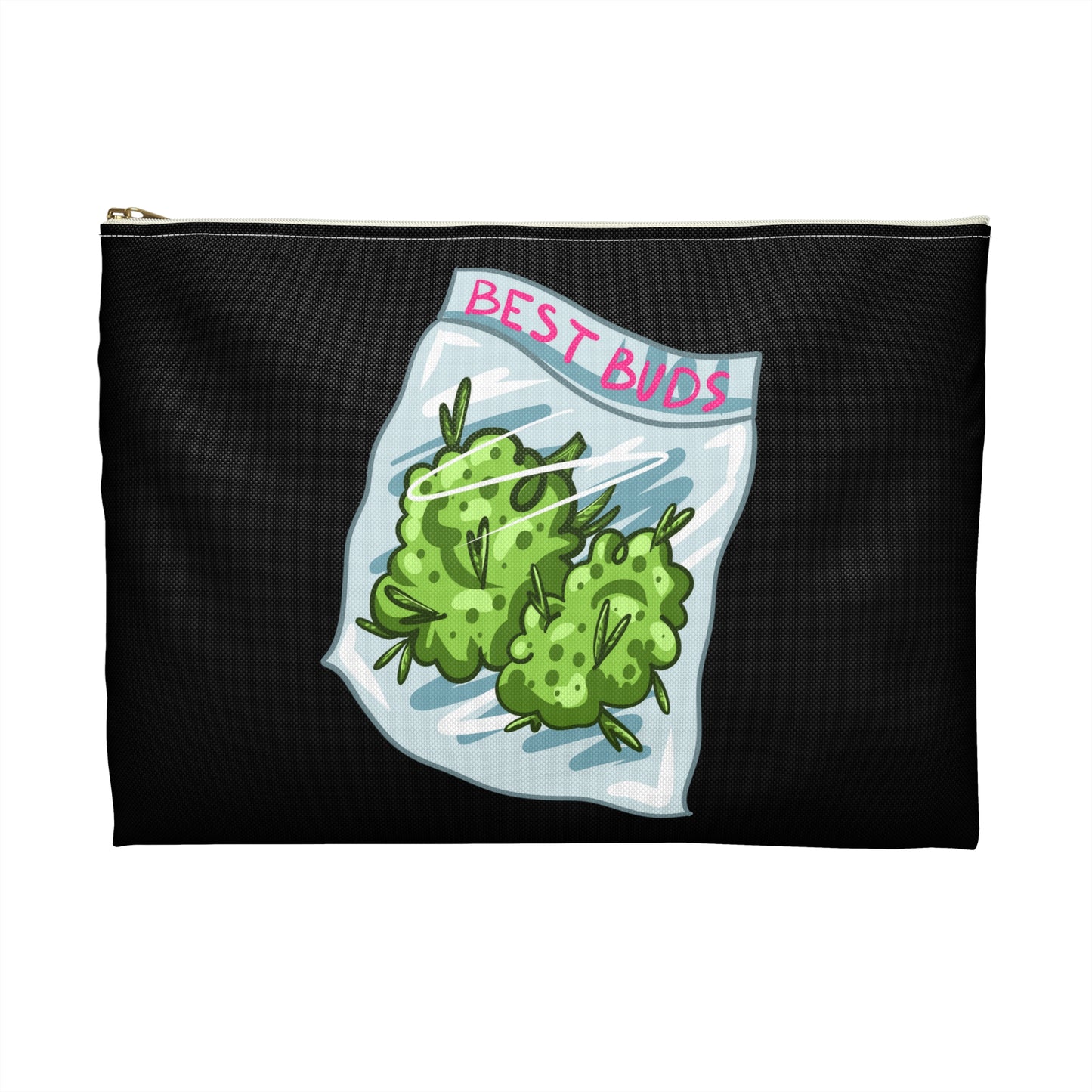 Best Buds - Accessory Pouch Black - Stoner Cannabis Weed Jewish Israeli Israel - by Far Out Prints & Co.