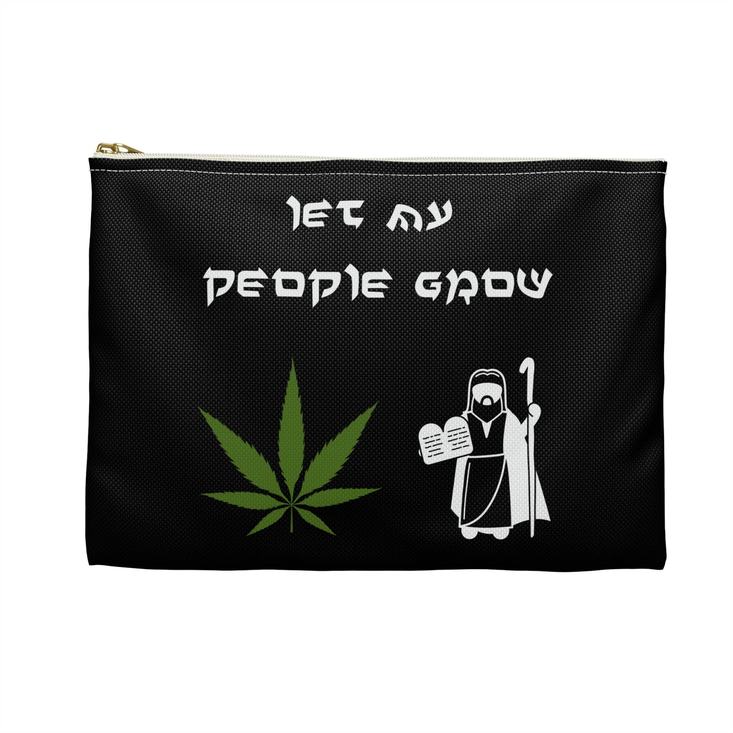 Let My People Grow - Accessory Pouch - Stoner Cannabis Weed Jewish Israeli Israel - by Far Out Prints & Co.