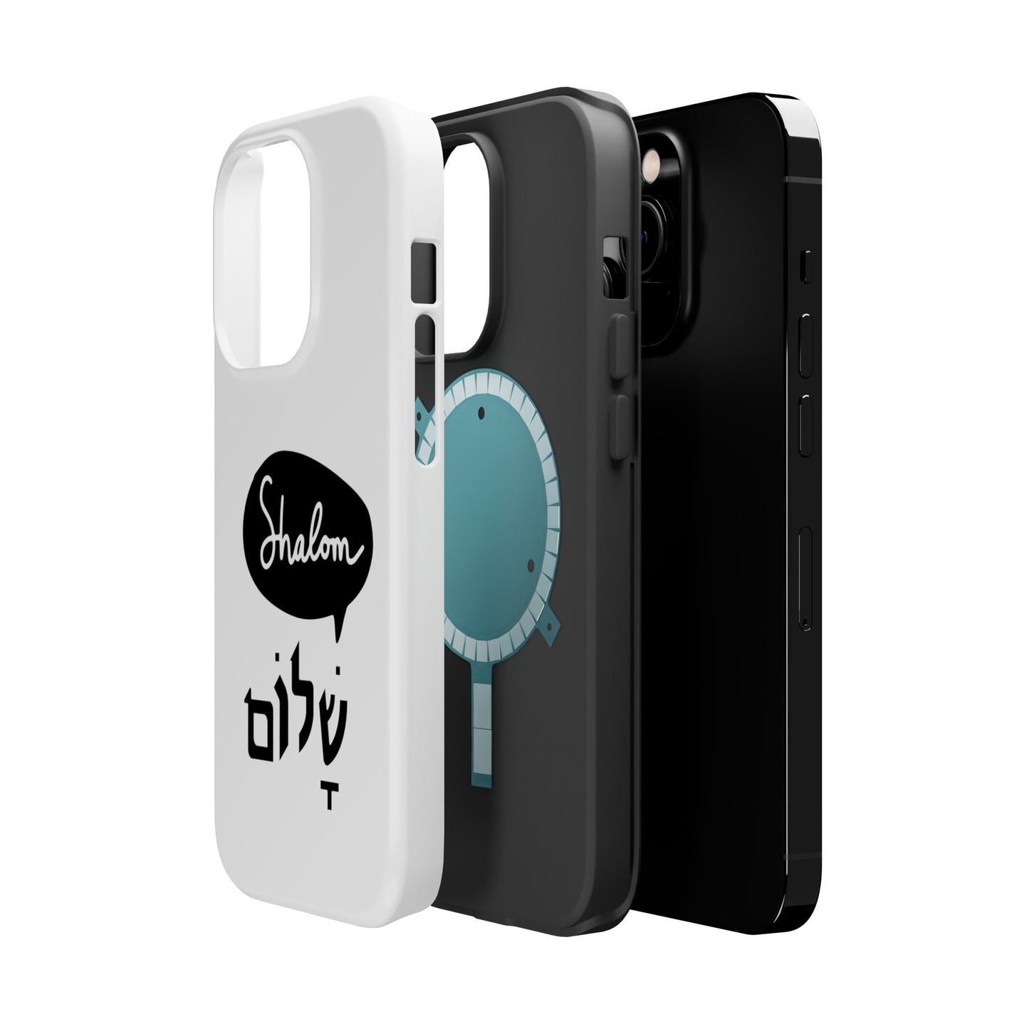 Shalom MagSafe Tough Phone Cases - Hebrew Israel Israeli Jewish Judaism Judaica - by Far Out Prints & Co.