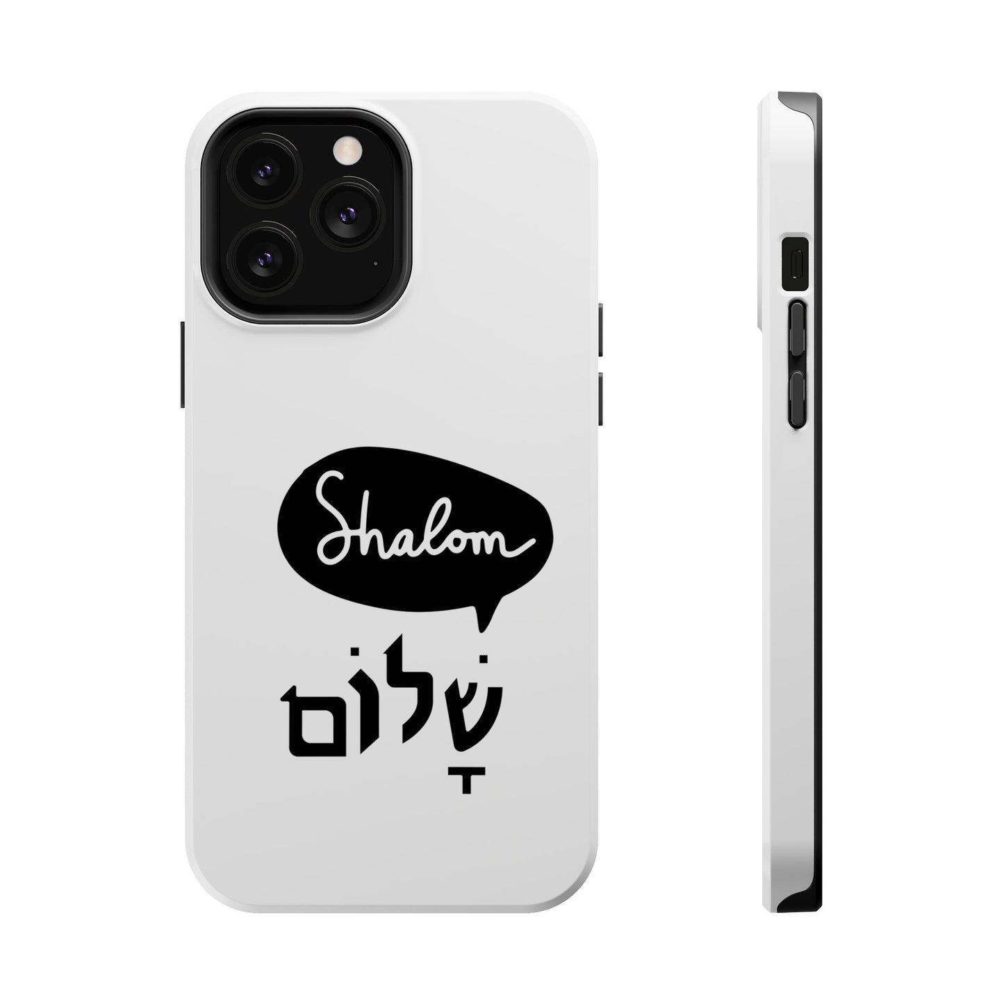 Shalom MagSafe Tough Phone Cases - Hebrew Israel Israeli Jewish Judaism Judaica - by Far Out Prints & Co.