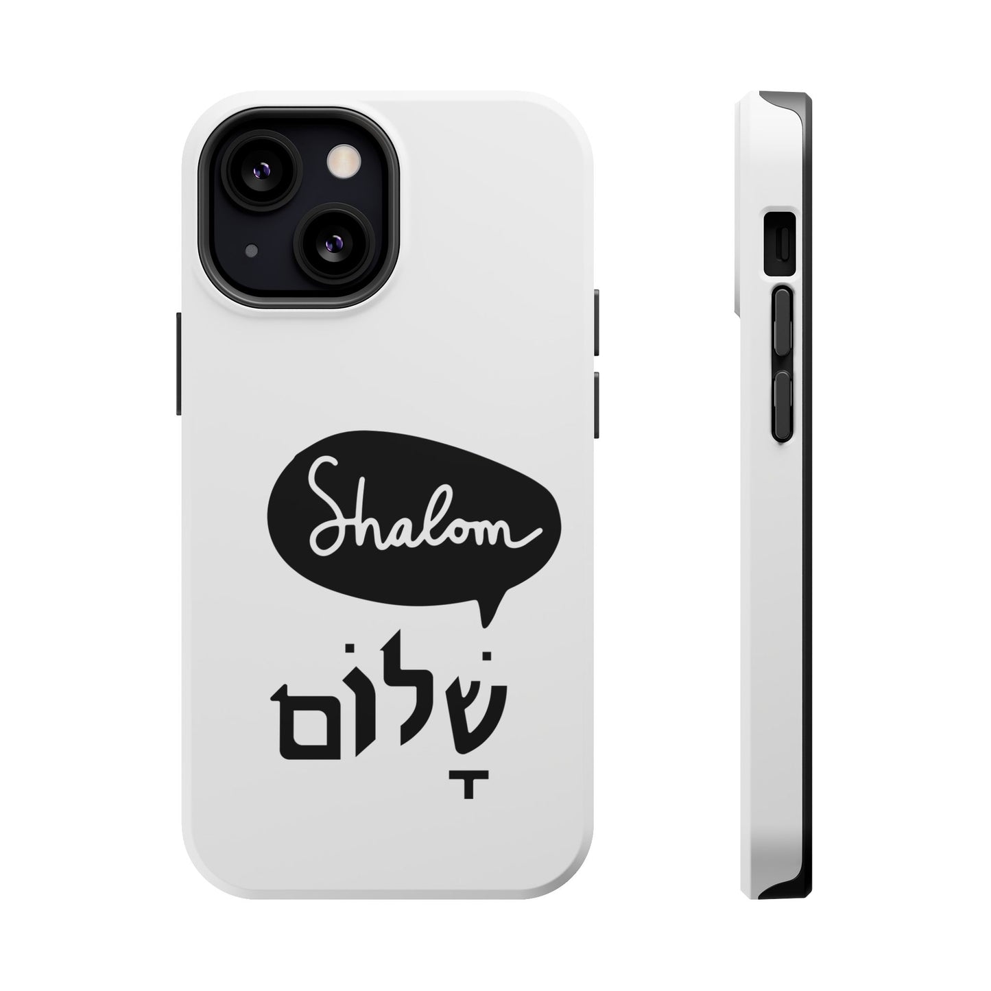 Shalom MagSafe Tough Phone Cases - Hebrew Israel Israeli Jewish Judaism Judaica - by Far Out Prints & Co.
