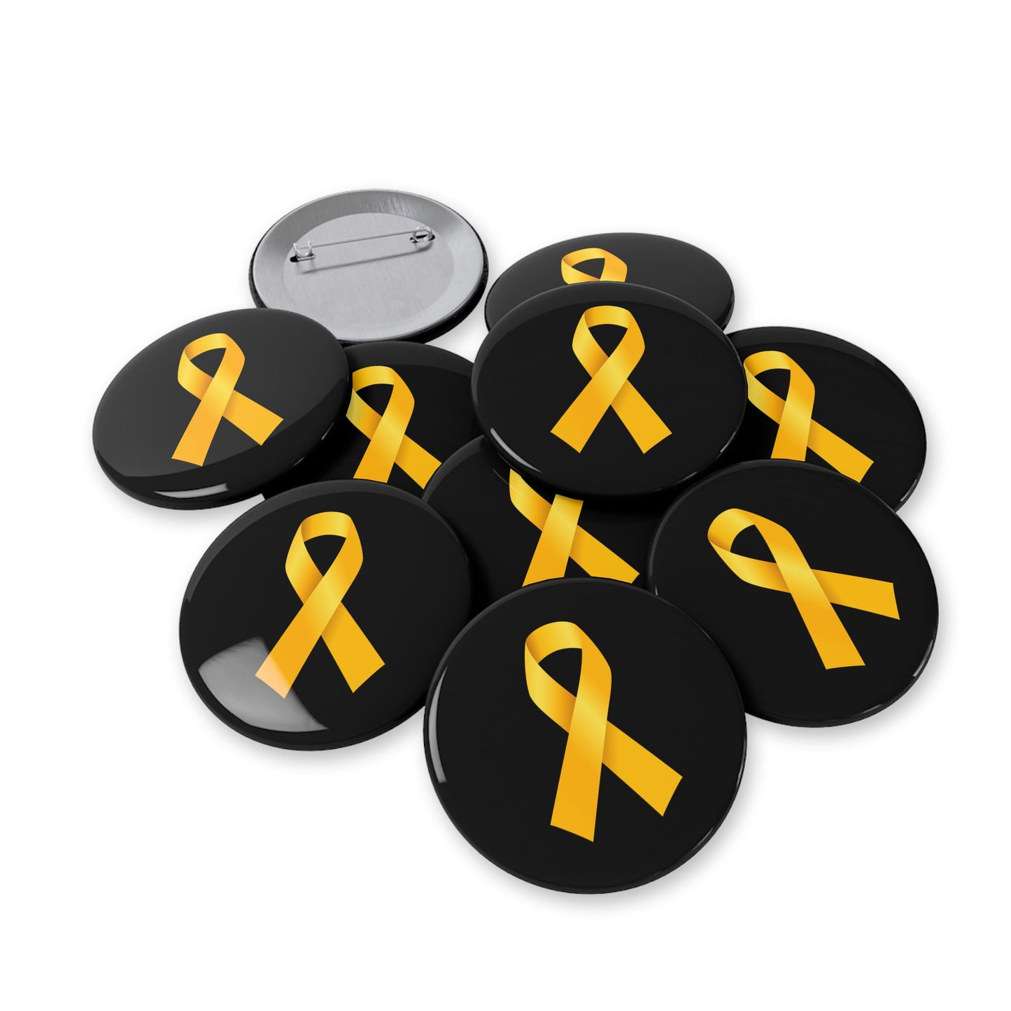 Yellow Ribbon - Pin Buttons Pins - Bring Them Home Hostages Kidnapped Israel Israeli Jewish Judaism Judaica - by Far Out Prints & Co.