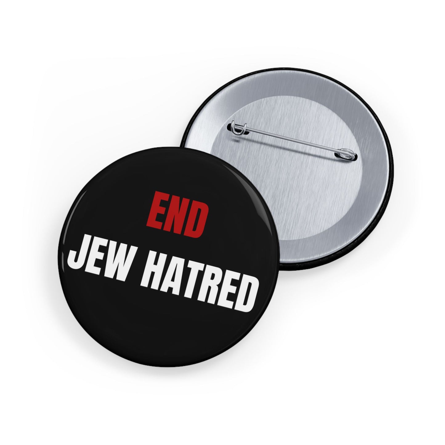 End Jew Hatred - Round Pins (set) - Israel Israeli Jewish Judaism Zionist Stand With Us - by Far Out Prints & Co.