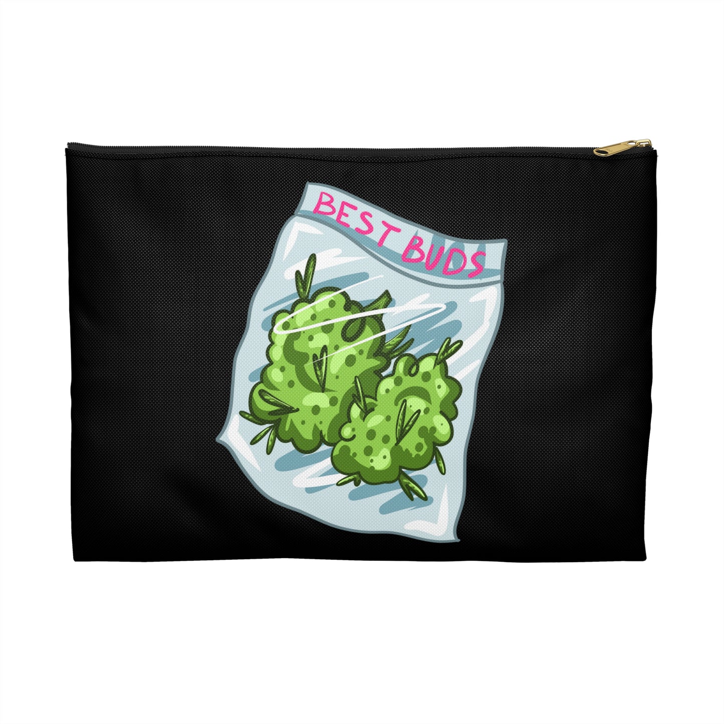 Best Buds - Accessory Pouch Black - Stoner Cannabis Weed Jewish Israeli Israel - by Far Out Prints & Co.