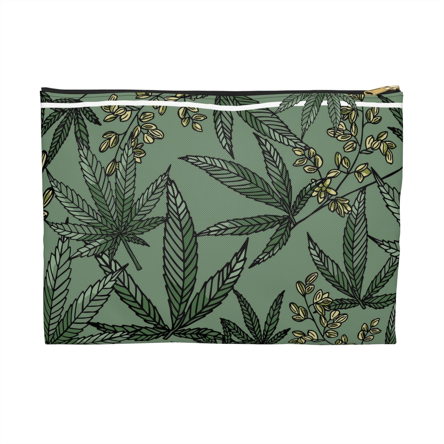 Male Marijuana Pattern - Accessory Pouch - Stoner Cannabis Weed Jewish Israeli Israel - by Far Out Prints & Co.
